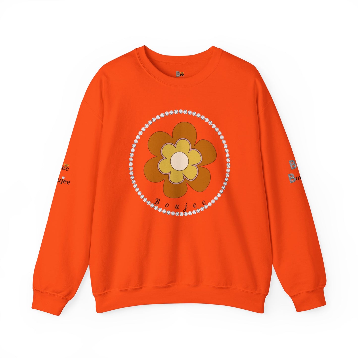 Boujee Brown Flower - Heavy Blend™ Light Colors Crewneck Sweatshirt