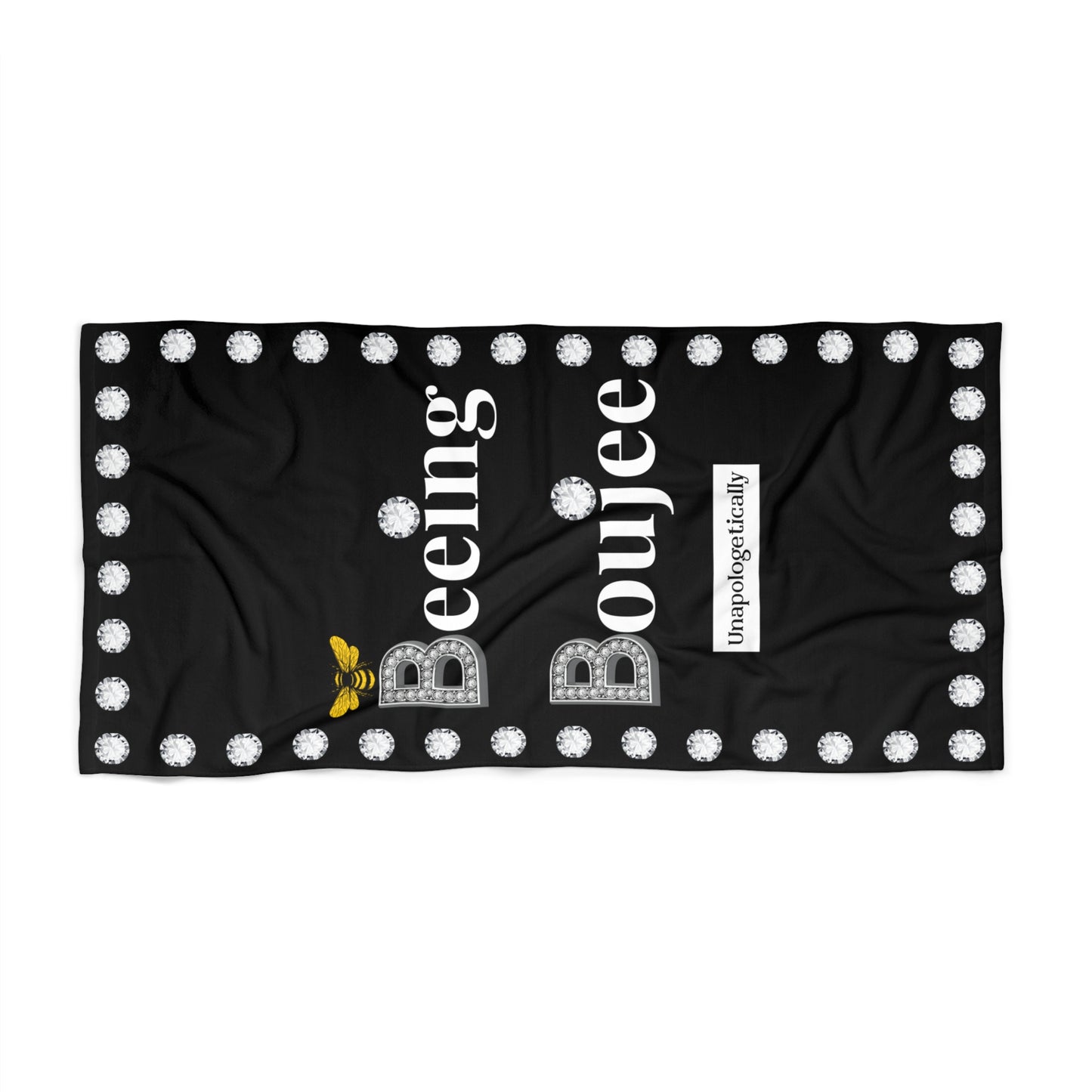 Beeing Boujee Diamonds - Beach Towel BLACK