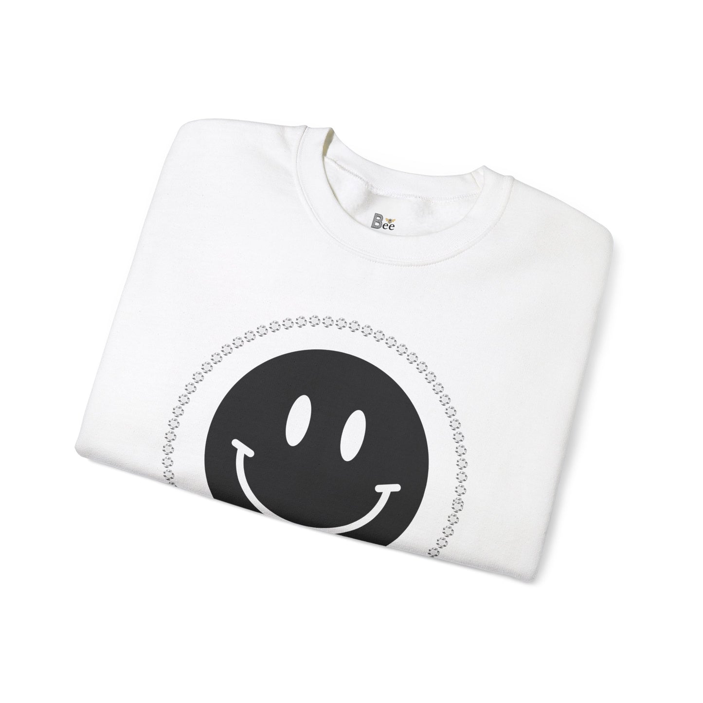 Boujee Smiley Face Black - Heavy Blend™ Light Colors Crewneck Sweatshirt