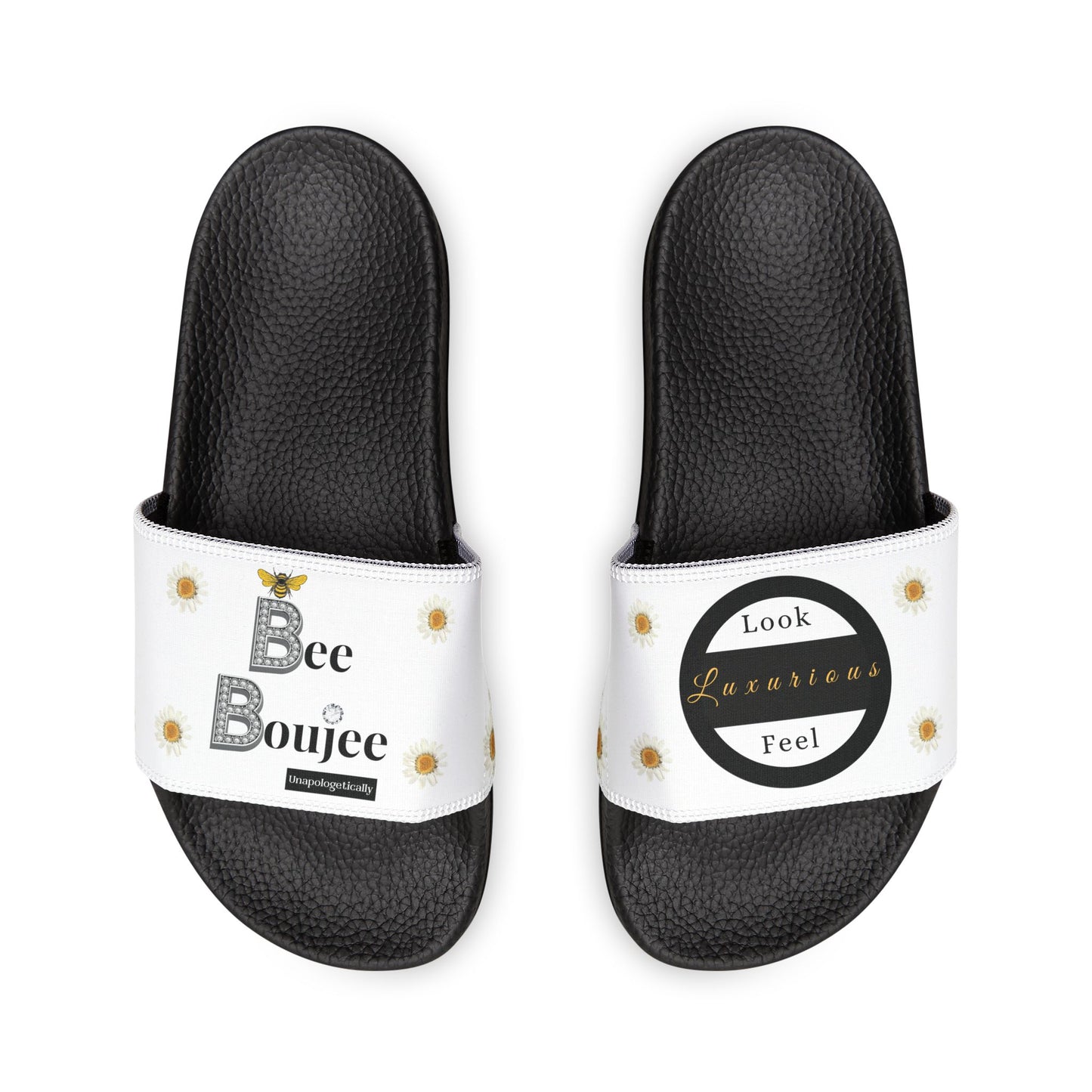 Bee Boujee - WHITE Flowers Women's Removable-Strap Sandals