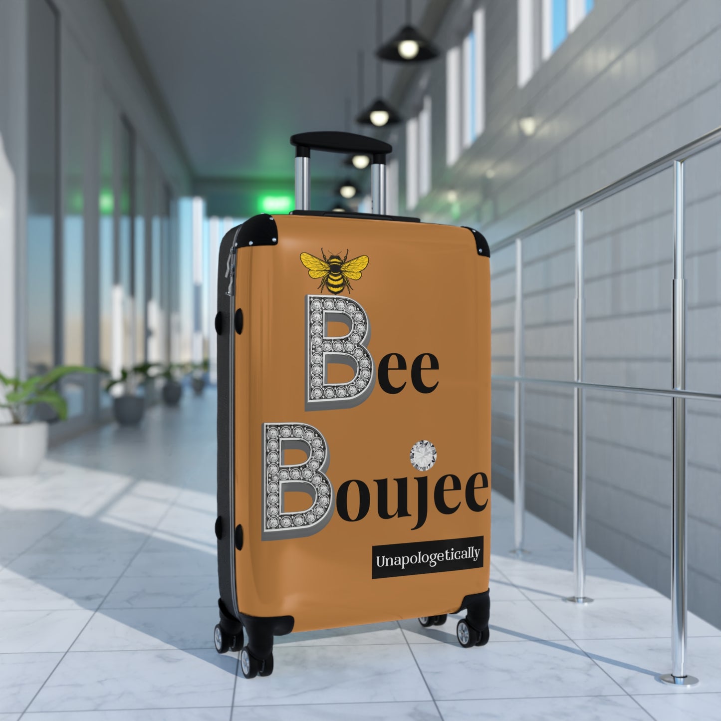 Bee Boujee Luggage - LIGHT BROWN