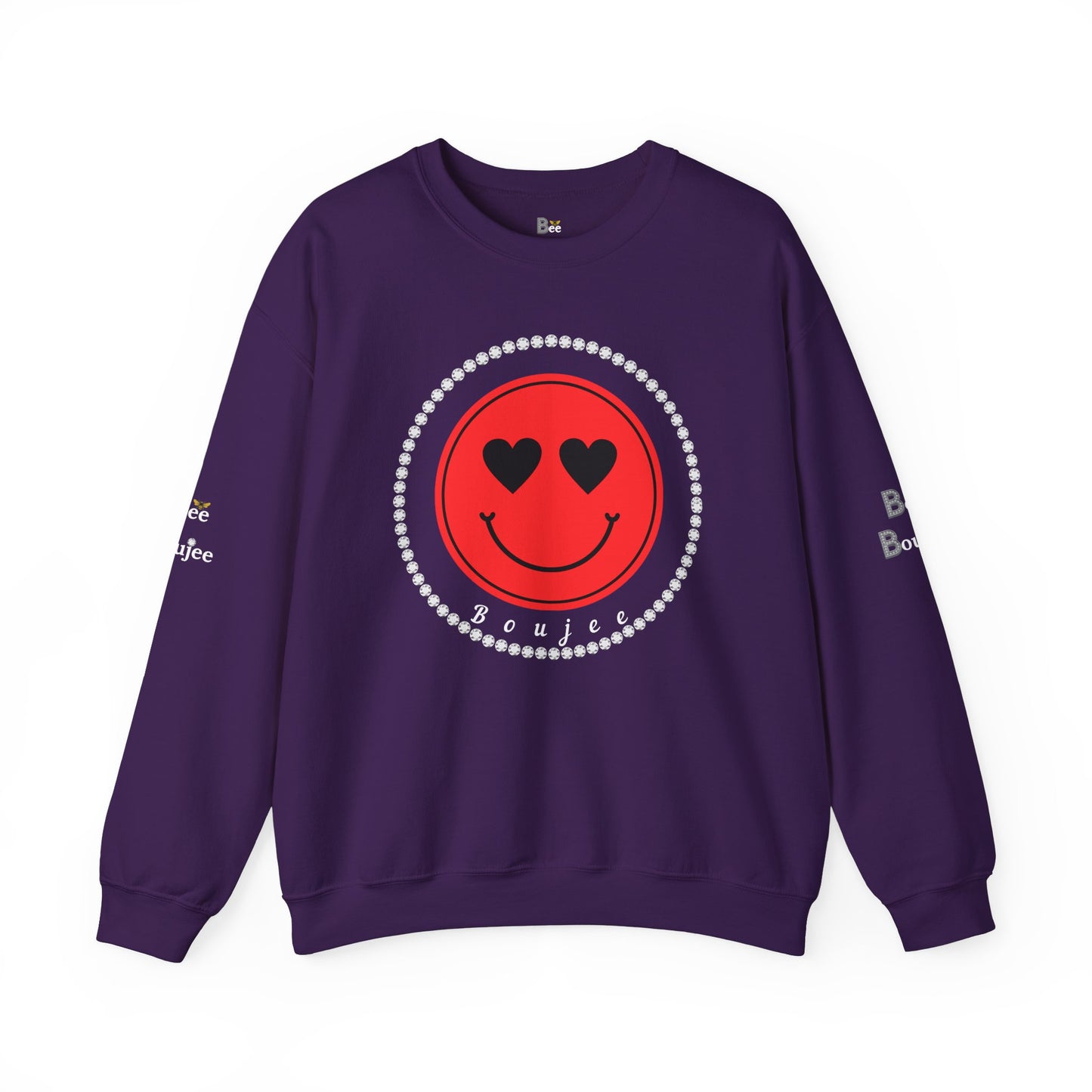Boujee Smiley Face Red Heart Eyes - Heavy Blend™ Dark Colors Crewneck Sweatshirt