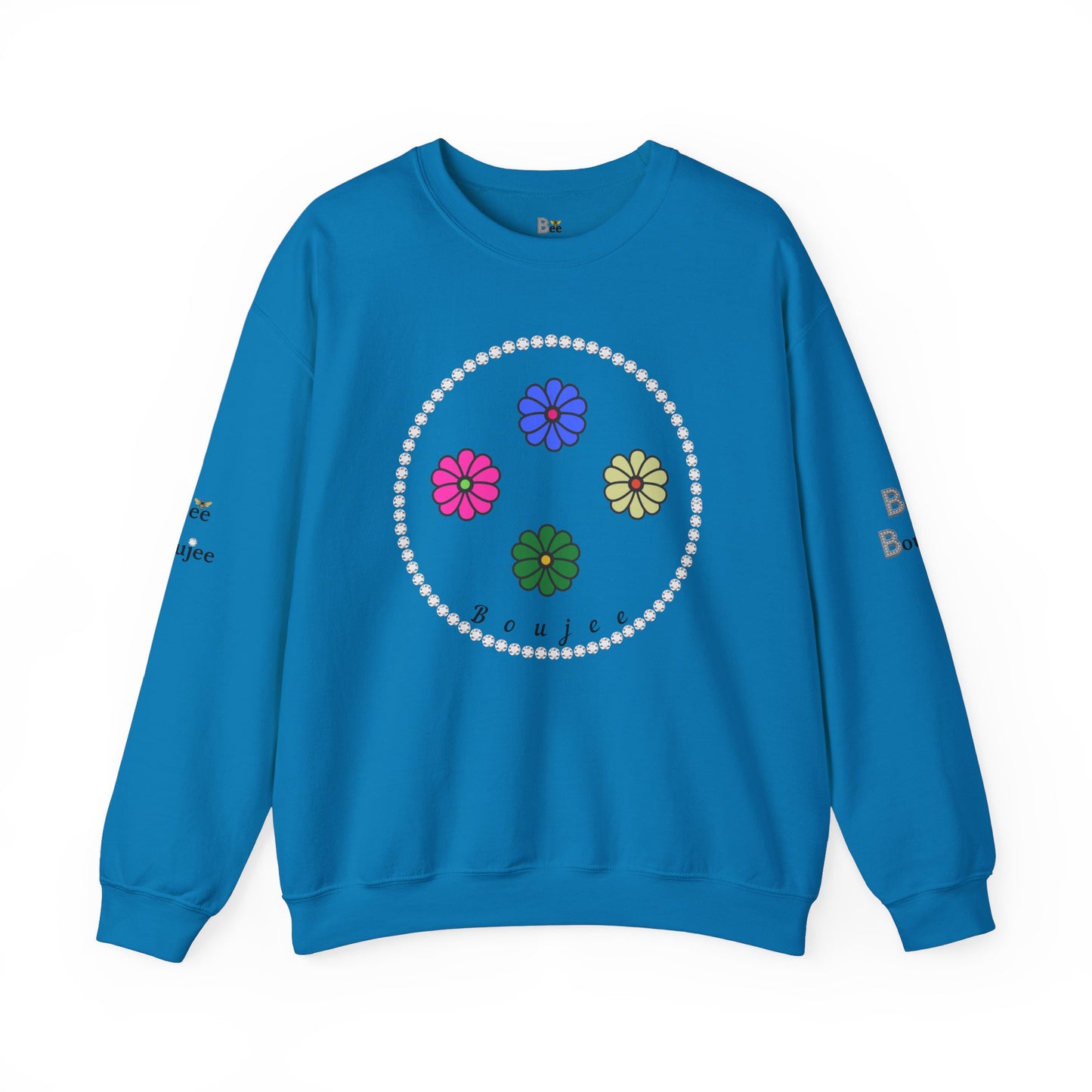 Boujee Mini Flowers in Diamonds Heavy Blend™ Light Colors Crewneck Sweatshirt