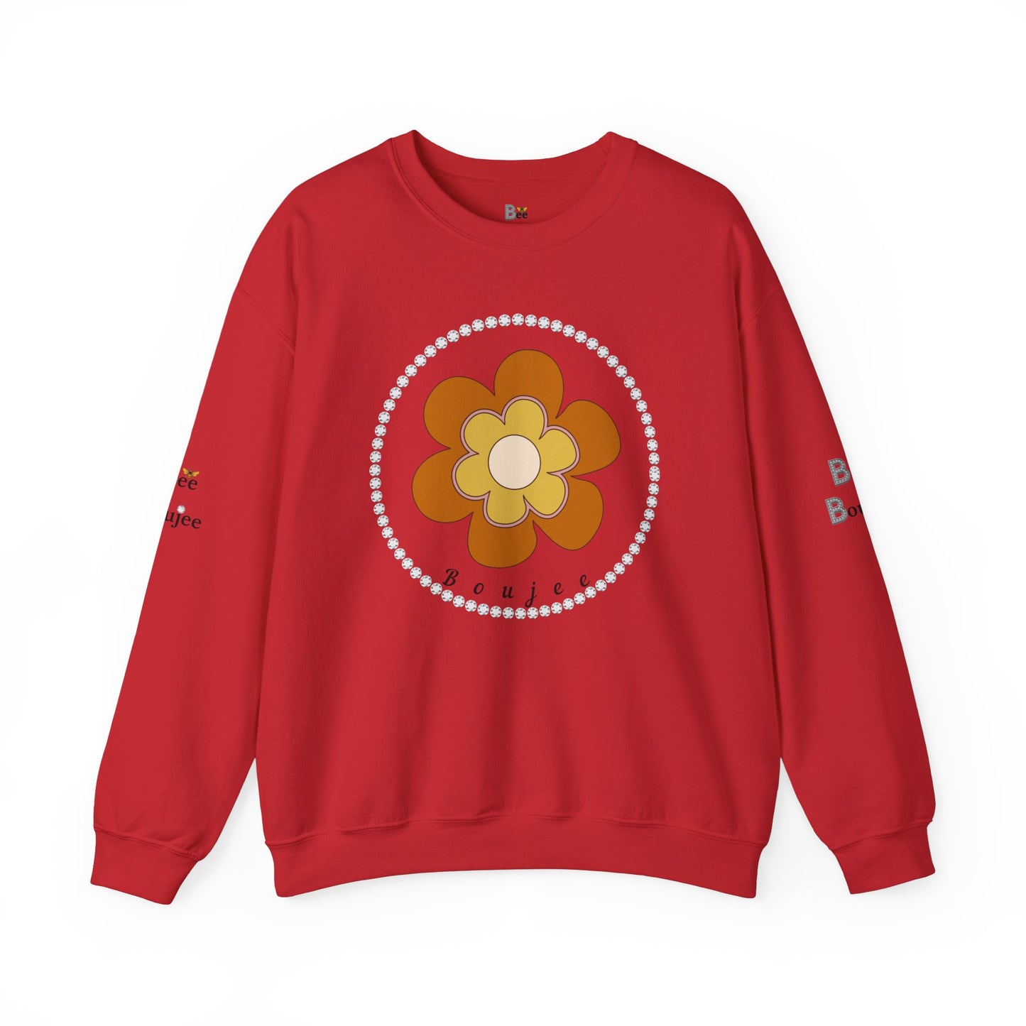 Boujee Brown Flower - Heavy Blend™ Light Colors Crewneck Sweatshirt