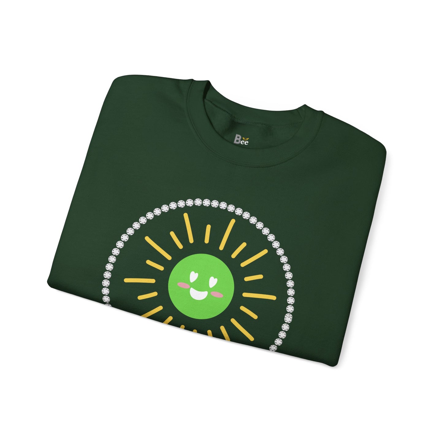 Boujee Sunshine Smiley Face Green - Heavy Blend™ Dark Colors Crewneck Sweatshirt