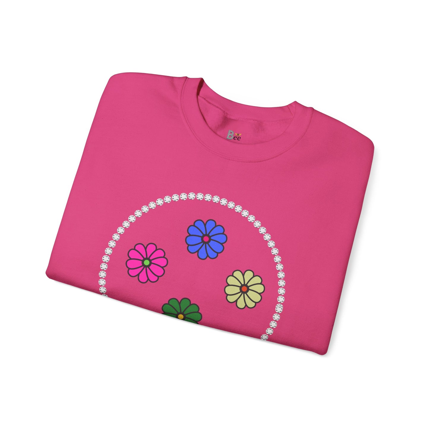 Boujee Mini Flowers in Diamonds Heavy Blend™ Light Colors Crewneck Sweatshirt