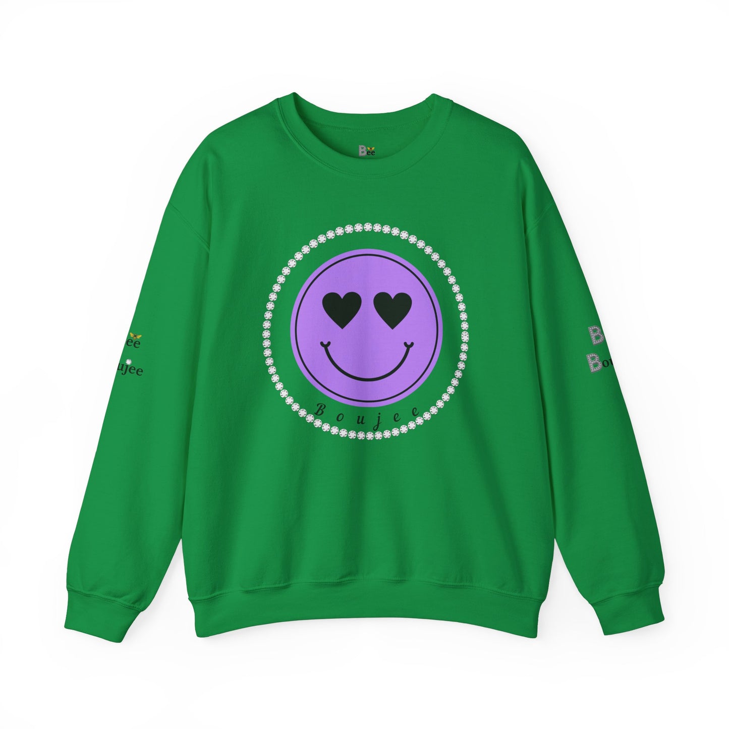 Boujee Smiley Face Purple Heart Eyes - Heavy Blend™ Light Colors Crewneck Sweatshirt