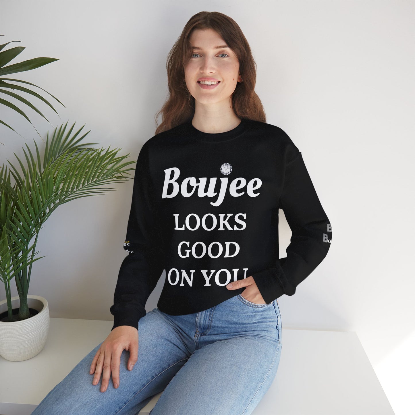 Boujee Looks Good On You - Heavy Blend™ Dark Colors Crewneck Sweatshirt