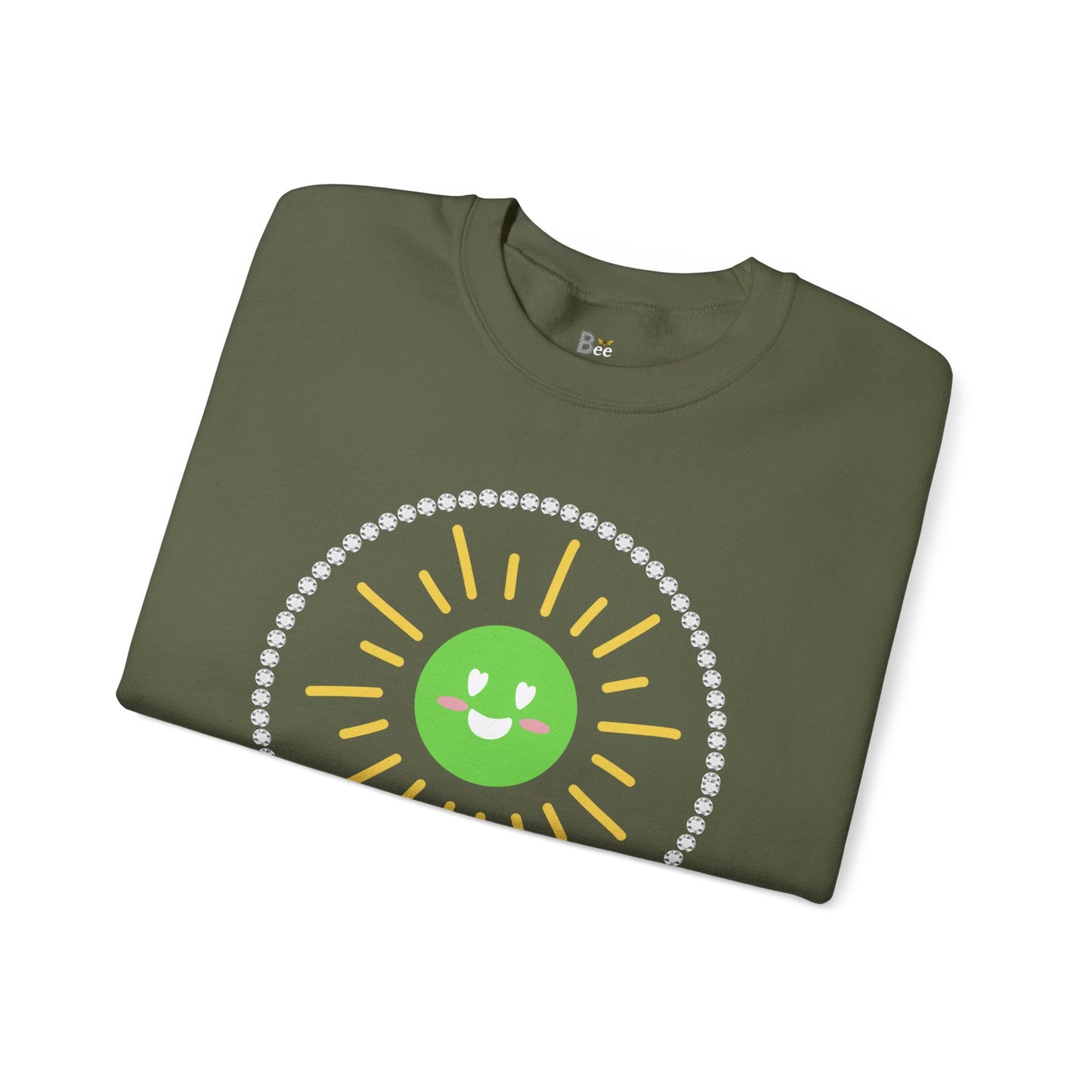 Boujee Sunshine Smiley Face Green - Heavy Blend™ Dark Colors Crewneck Sweatshirt