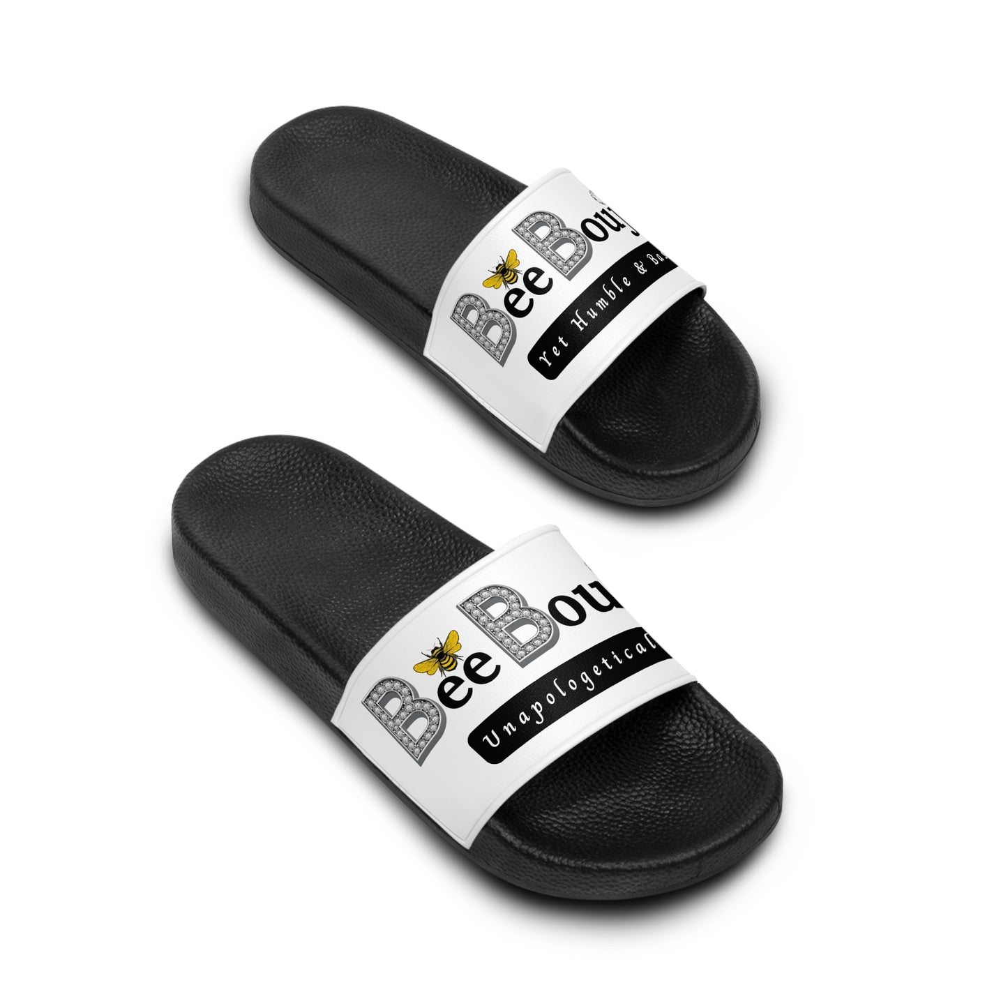 Bee Boujee Signature Logo Slides — Black & White