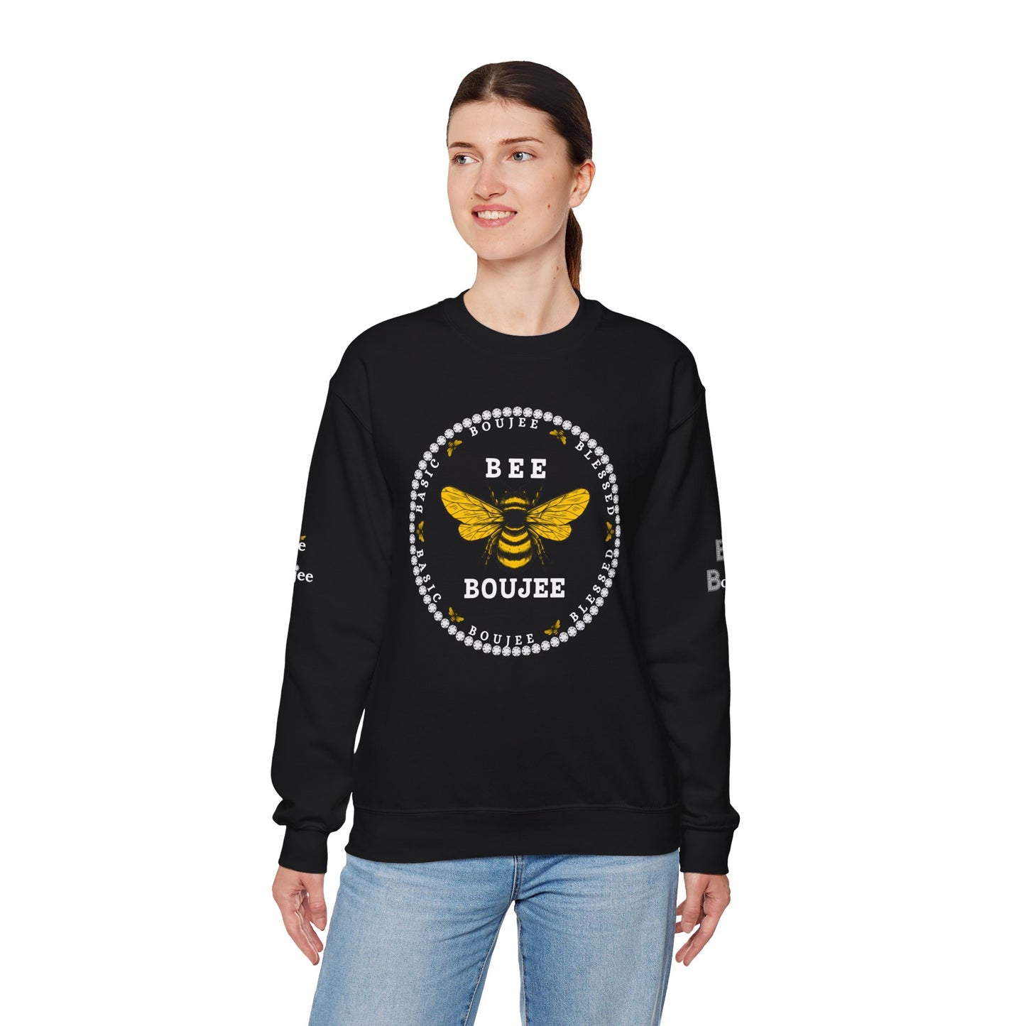 Basic Boujee Blessed - Heavy Blend™ Dark Colors Crewneck Sweatshirt