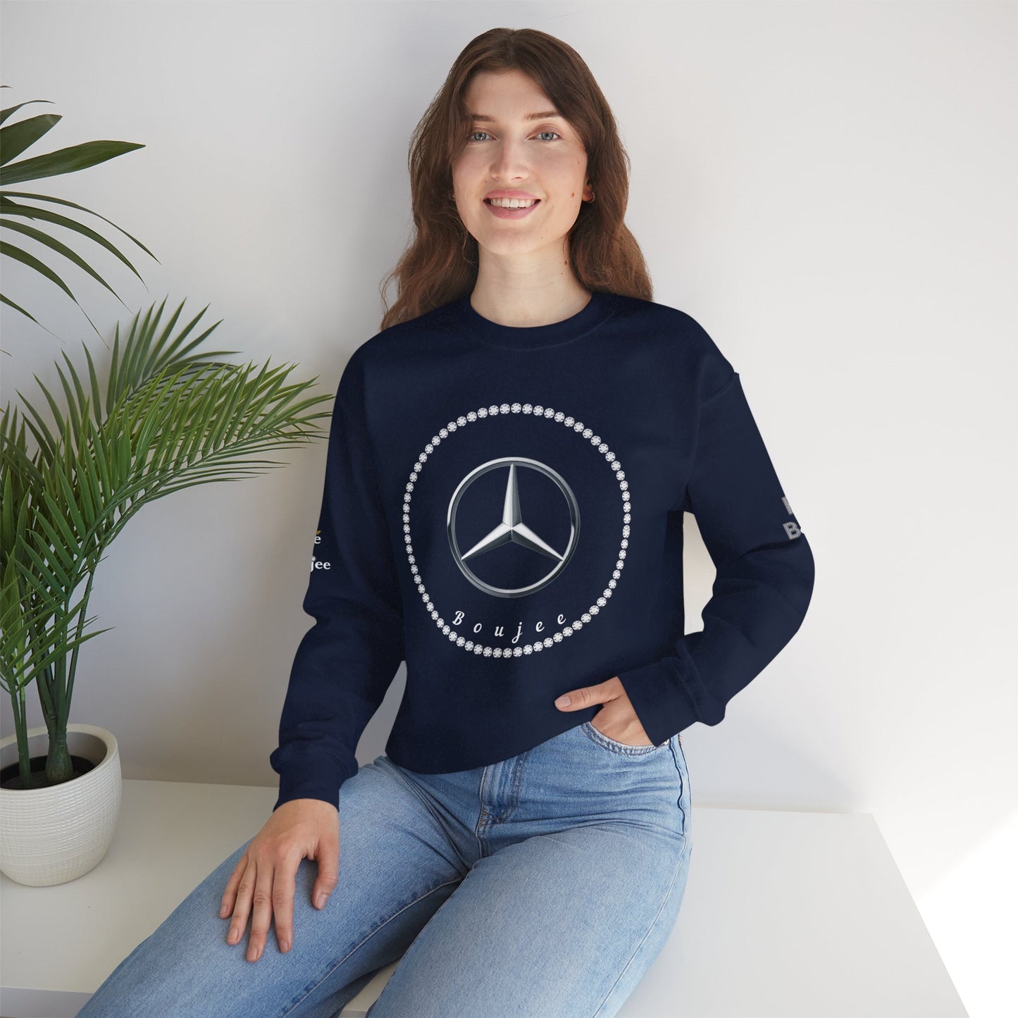 Boujee Benz Emblem - Heavy Blend™ Dark Colors Crewneck Sweatshirt