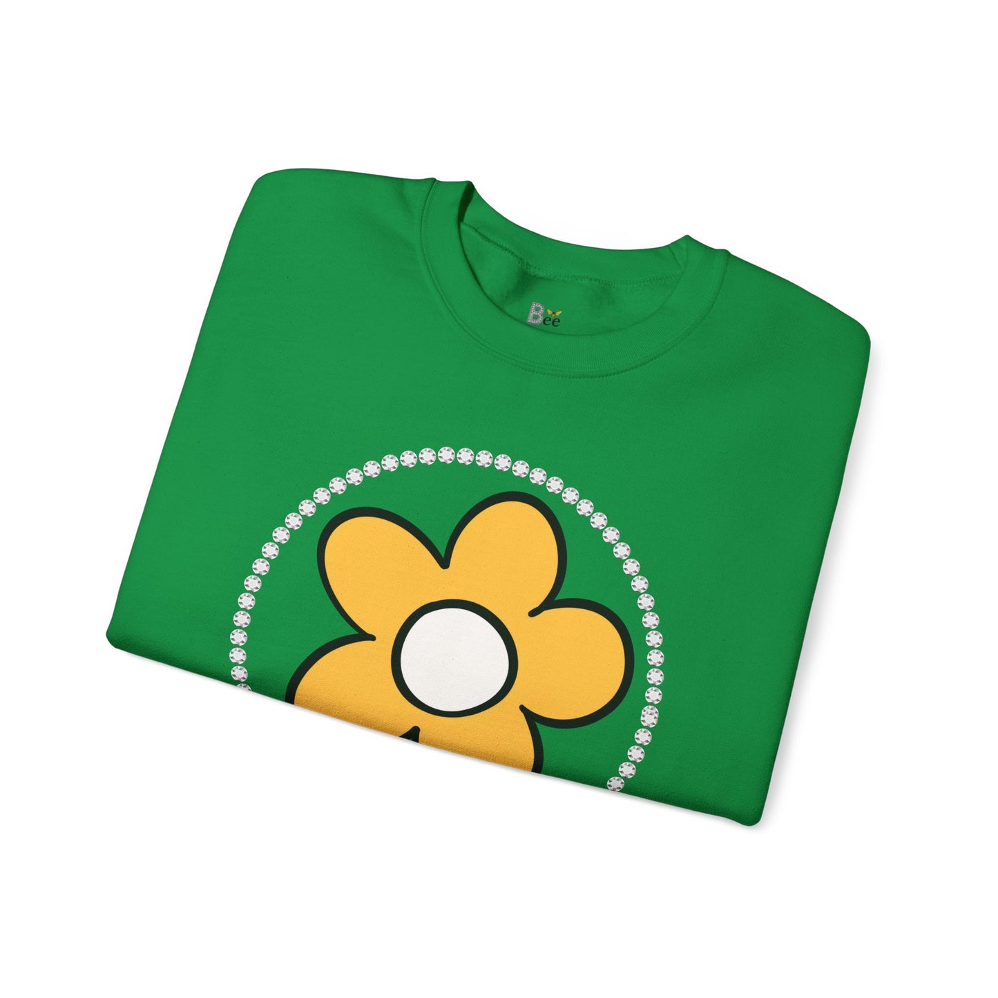 Boujee Flower Yellow White - Heavy Blend™ Light Colors Crewneck Sweatshirt