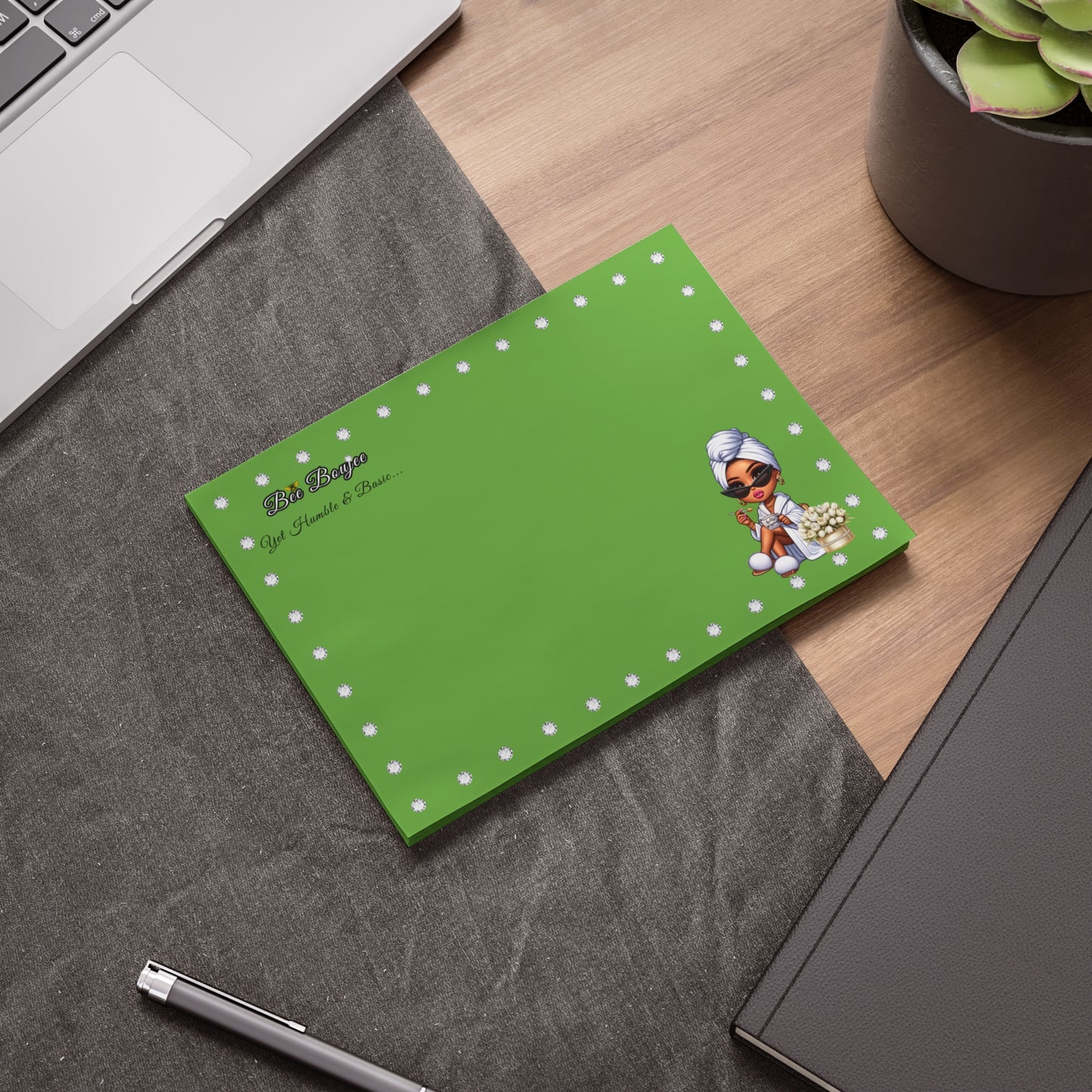 Bee Boujee DIAMONDS Spa 05 - Post-it® Note Pad GREEN 8x6