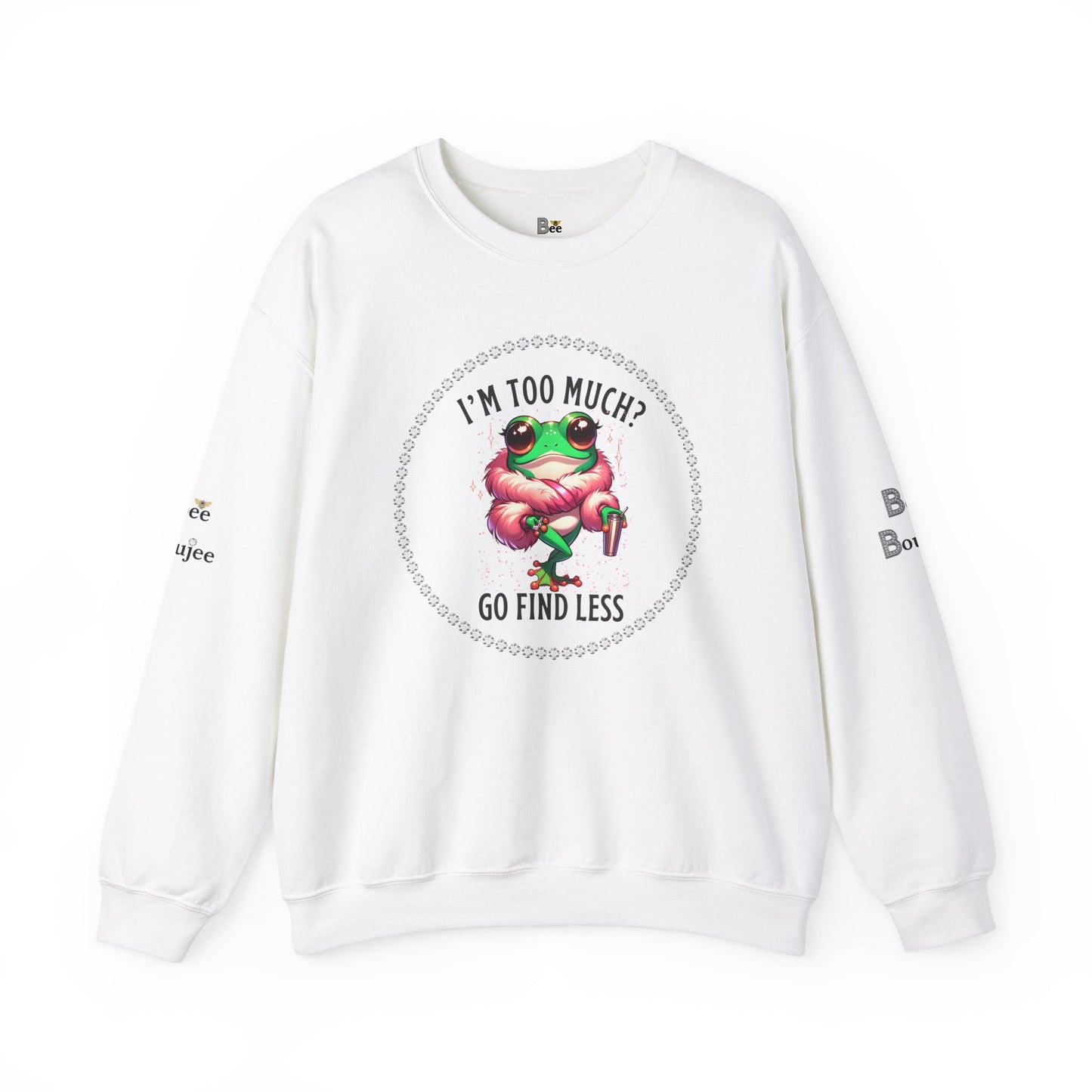 Boujee Frog I'm Too Much Go Find Less with Tumbler - Heavy Blend™ Light Colors Crewneck Sweatshirt