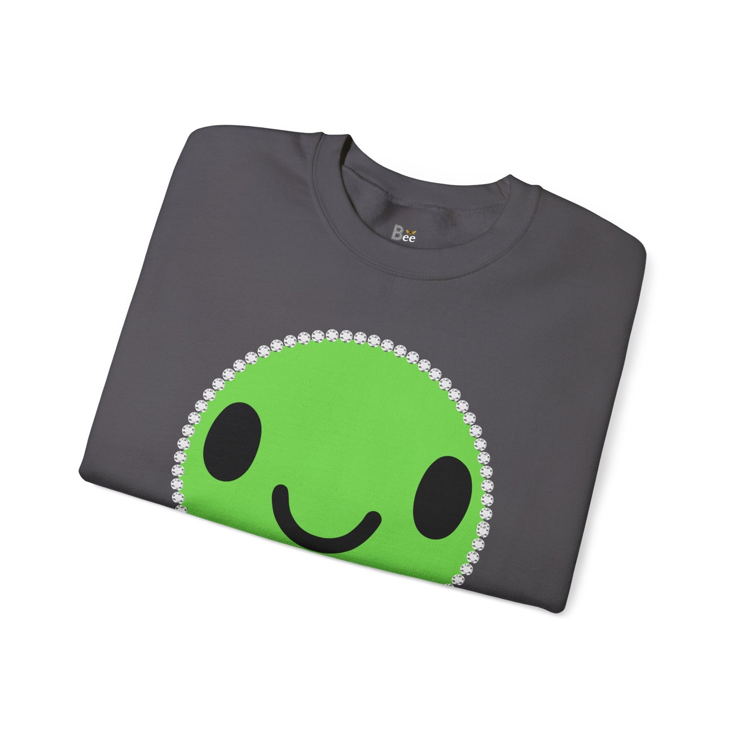 Boujee Smiley Face Green - Heavy Blend™ Dark Colors Crewneck Sweatshirt