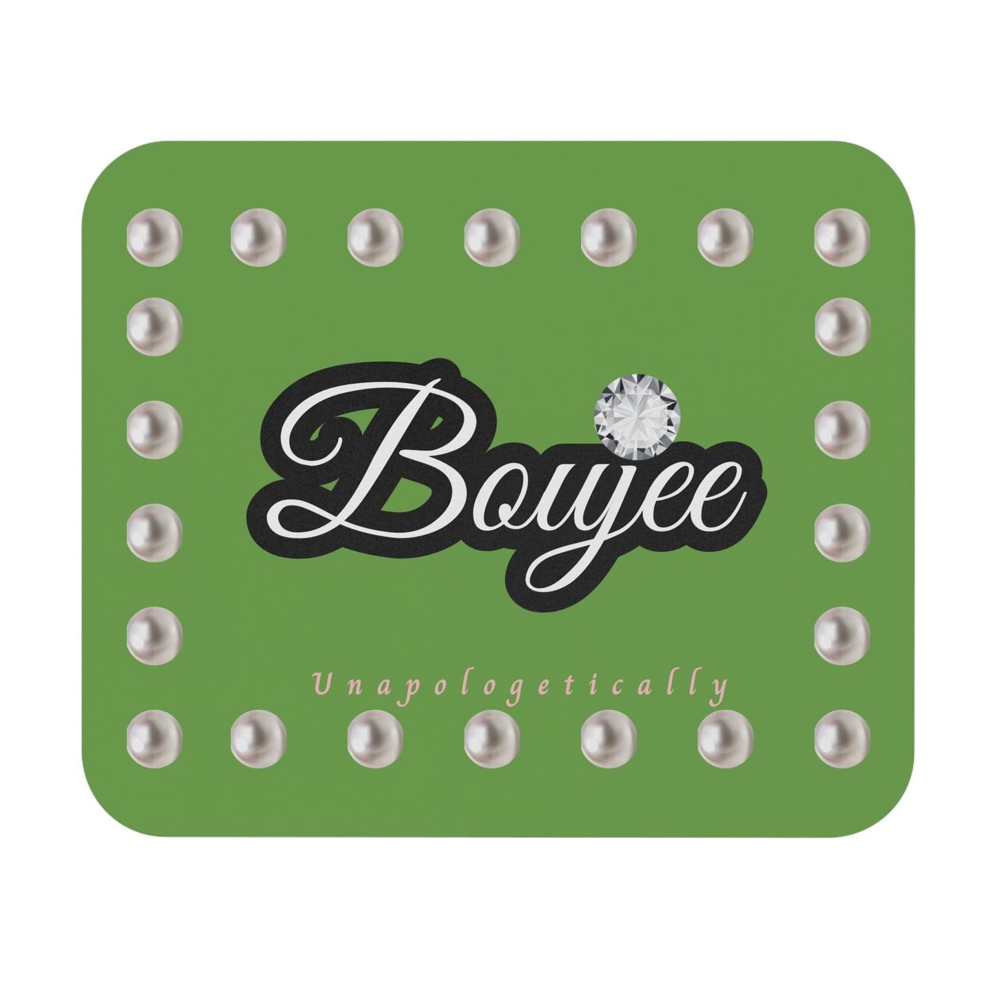 Boujee in Pearls Mouse Pad GREEN (Rectangle)