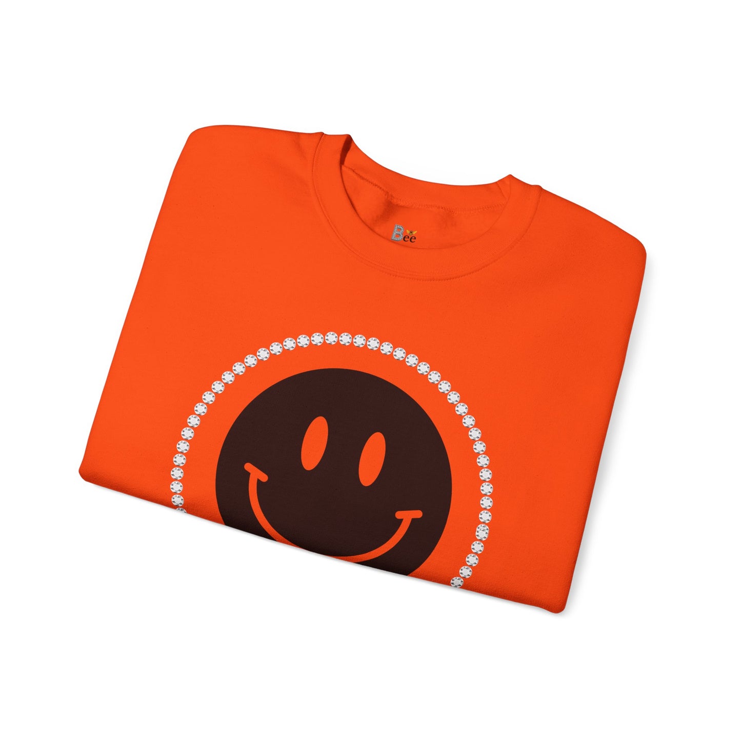 Boujee Smiley Face Black - Heavy Blend™ Light Colors Crewneck Sweatshirt