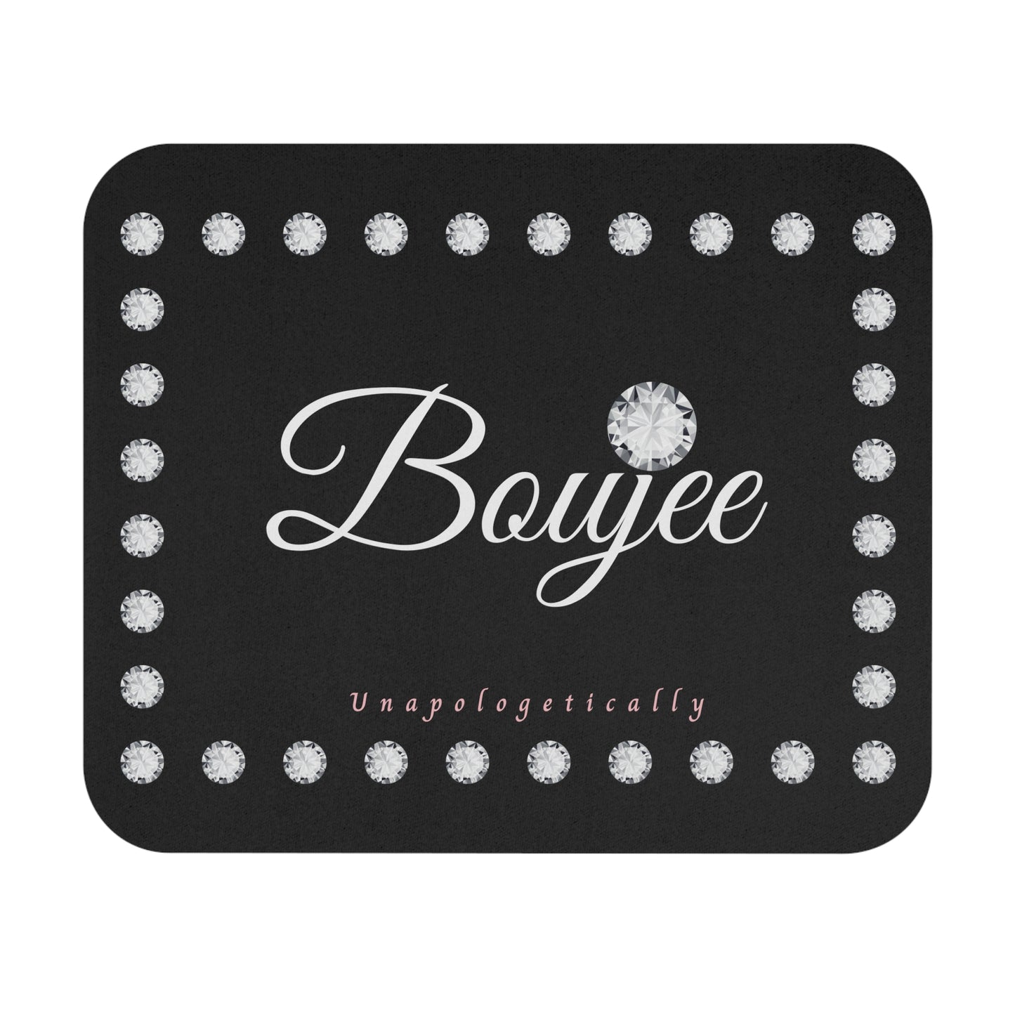 Boujee in Diamonds Mouse Pad BLACK (Rectangle)