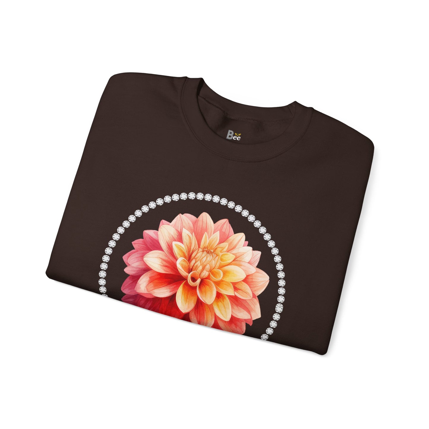 Boujee Flower Pink Yellow - Heavy Blend™ Dark Colors Crewneck Sweatshirt
