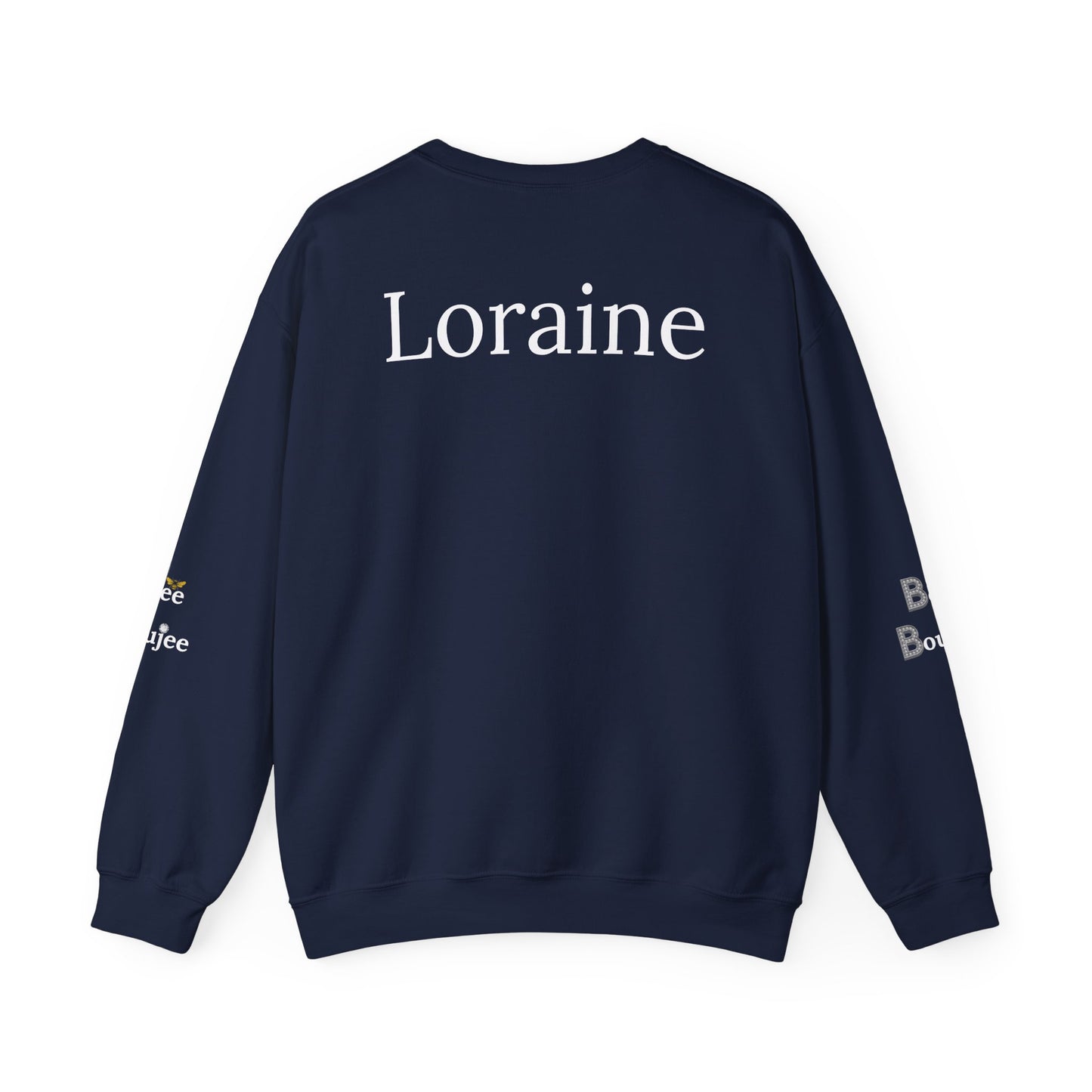 Bee Boujee - Boujee Smiley Face Turquoise in Diamonds Heavy Blend™ Dark Colors Crewneck Sweatshirt