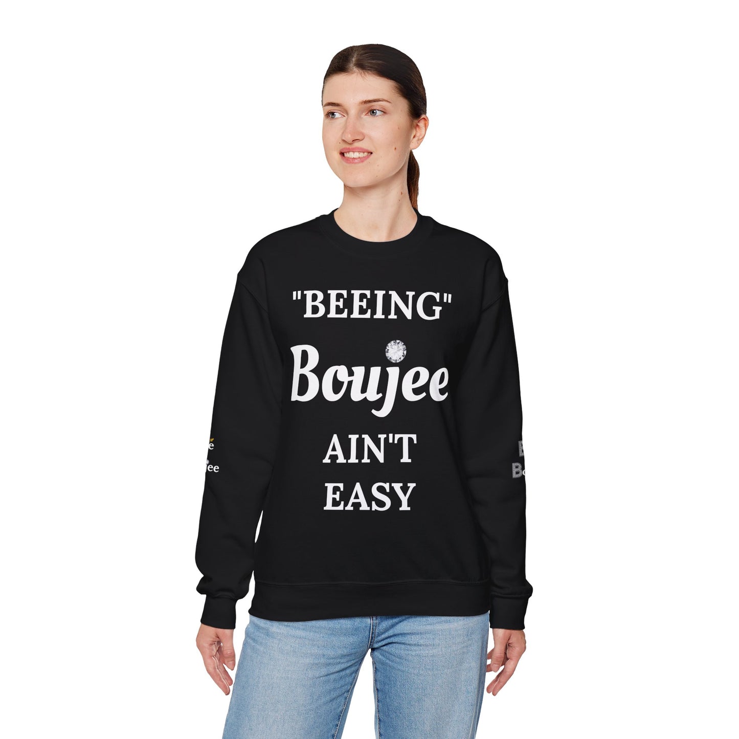 "Beeing" Boujee Ain't Easy- Heavy Blend™ Dark Colors Crewneck Sweatshirt