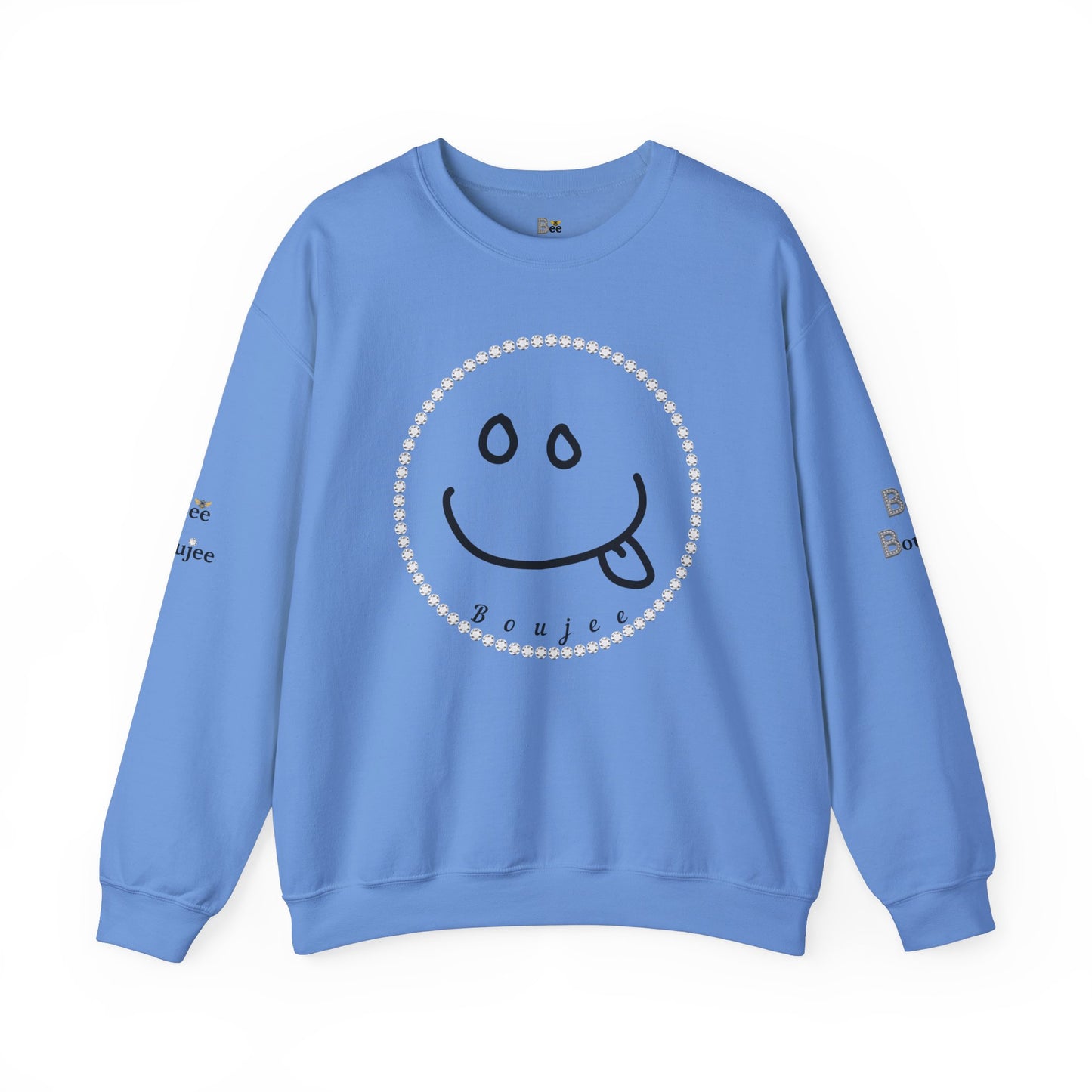 Boujee Smiley Goofy Face - Heavy Blend™ Light Colors Crewneck Sweatshirt