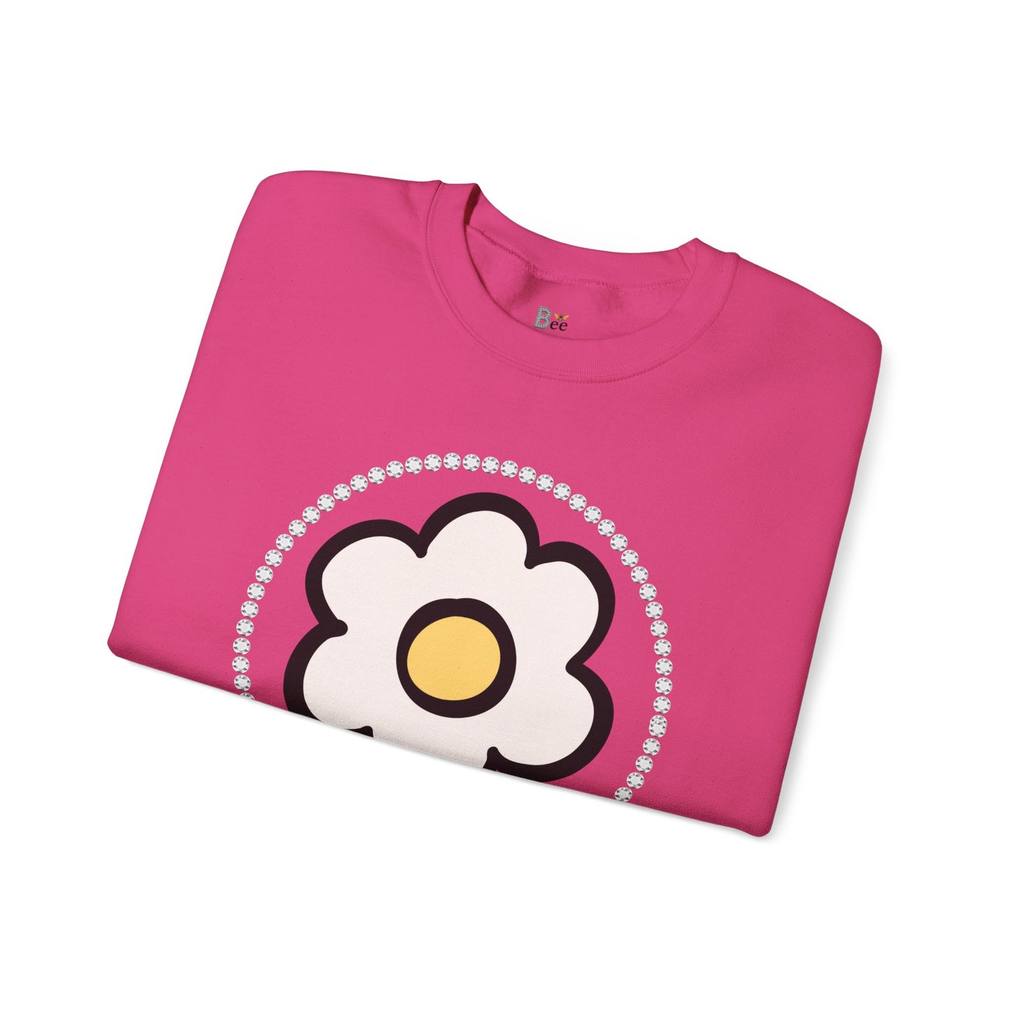 Boujee White Gold Flower - Heavy Blend™ Light Colors Crewneck Sweatshirt