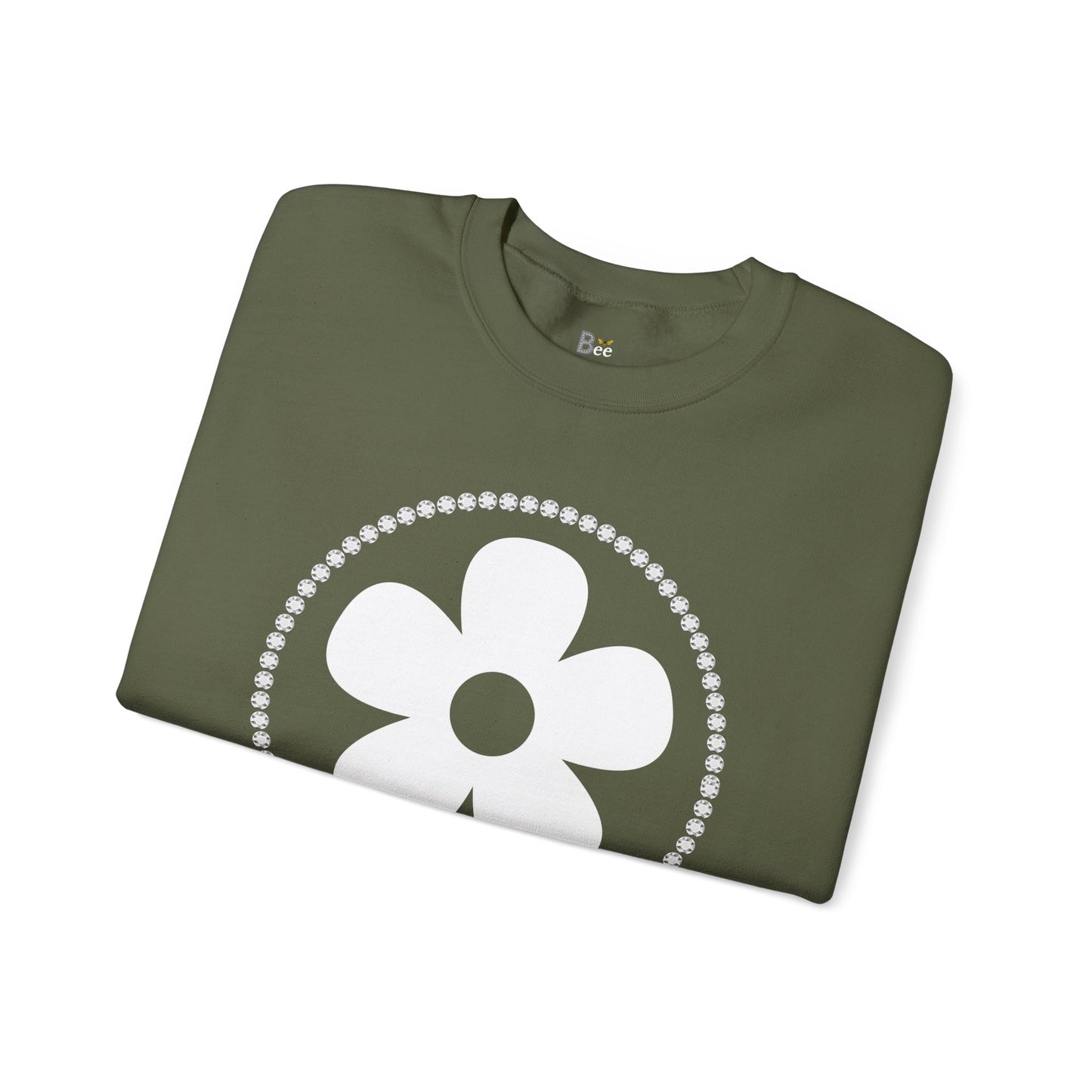 Boujee Flower White - Heavy Blend™ Dark Colors Crewneck Sweatshirt