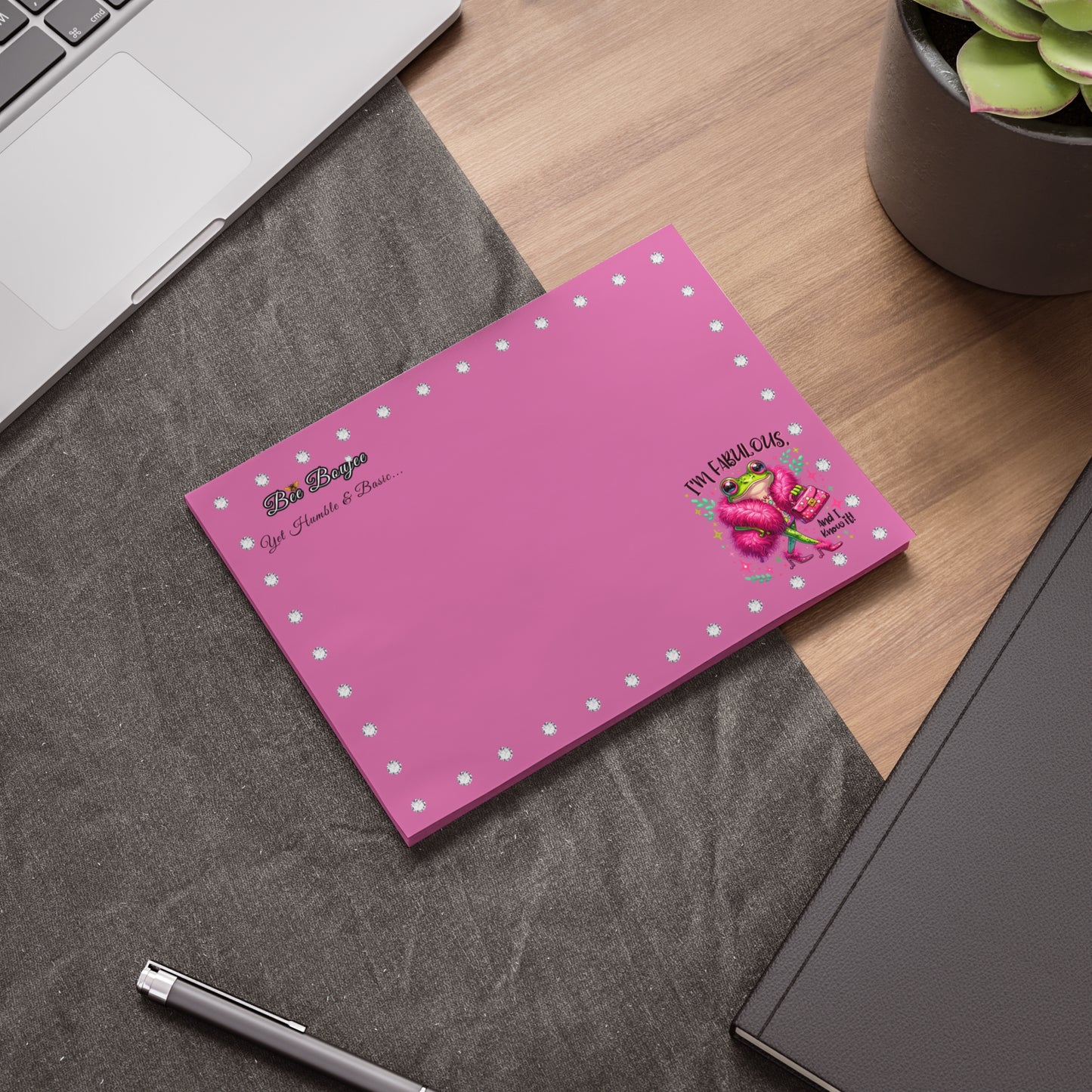 Bee Boujee DIAMONDS Fabulous Froggie - Post-it® Note Pads 8X6
