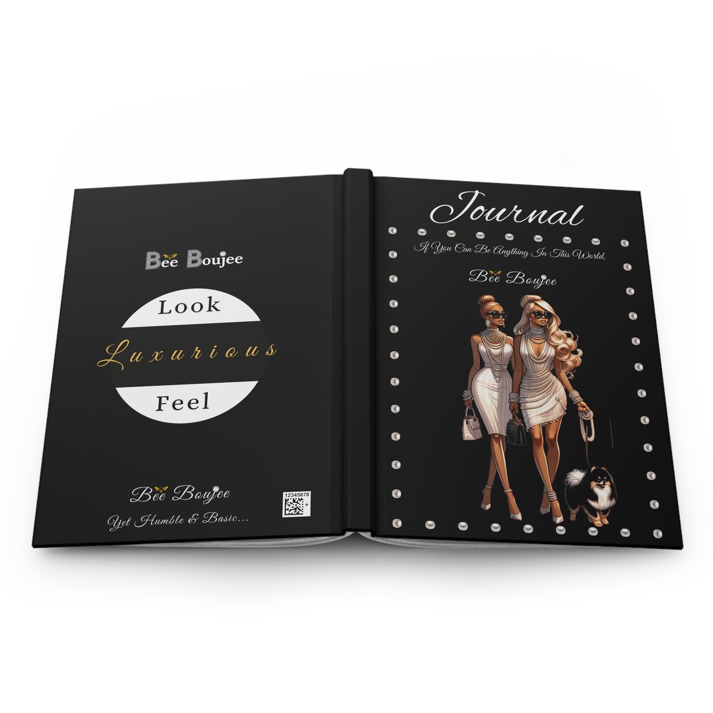 Hardcover "Bee" Boujee PEARLS Stroll 02 - Journal Matte BLACK