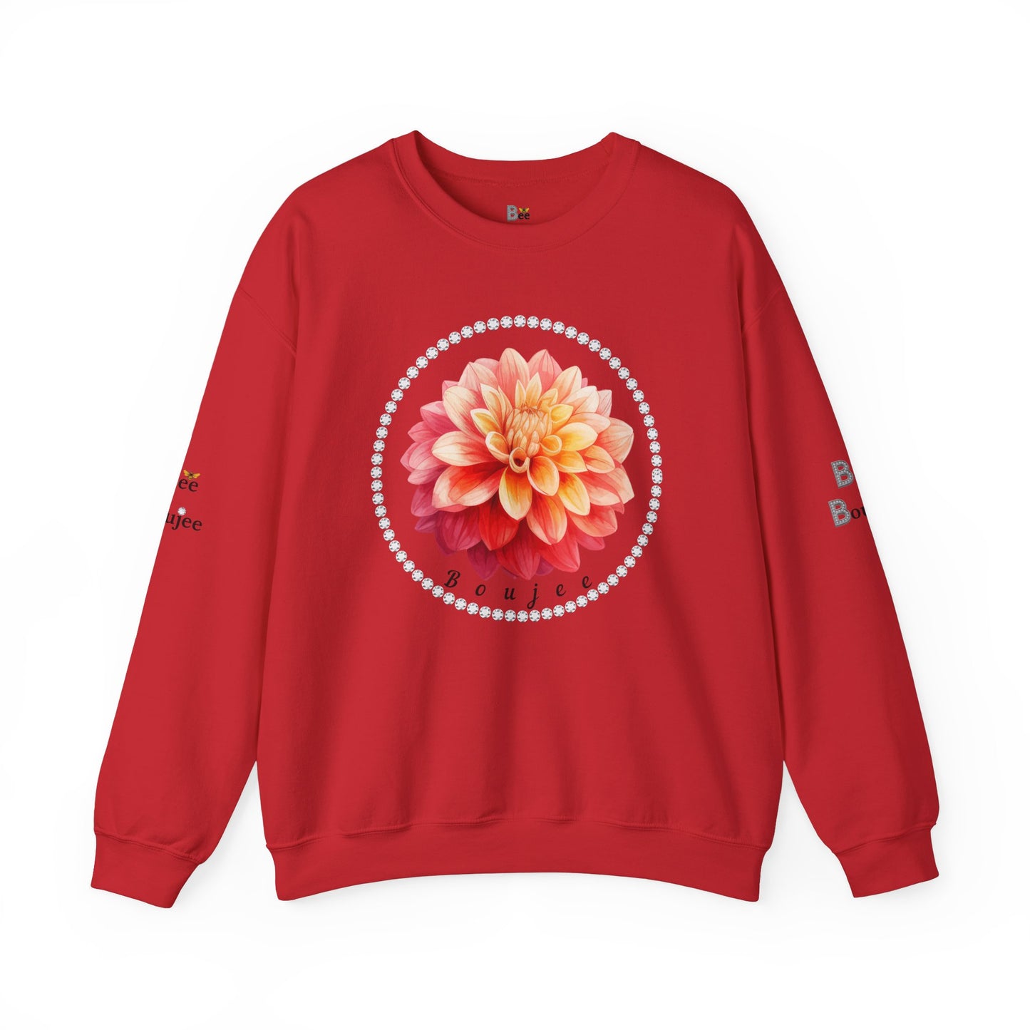 Boujee Flower Pink Yellow - Heavy Blend™ Light Colors Crewneck Sweatshirt