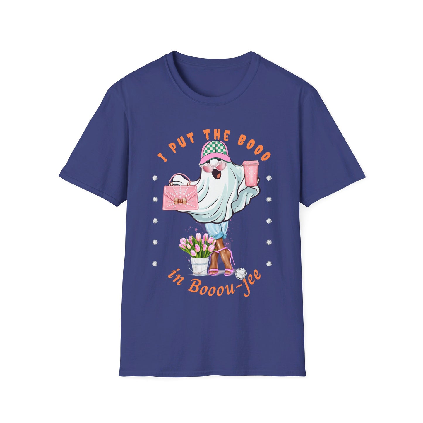 Halloween Booo in Boooujee - Softstyle T-Shirt BROWN SKIN TONE