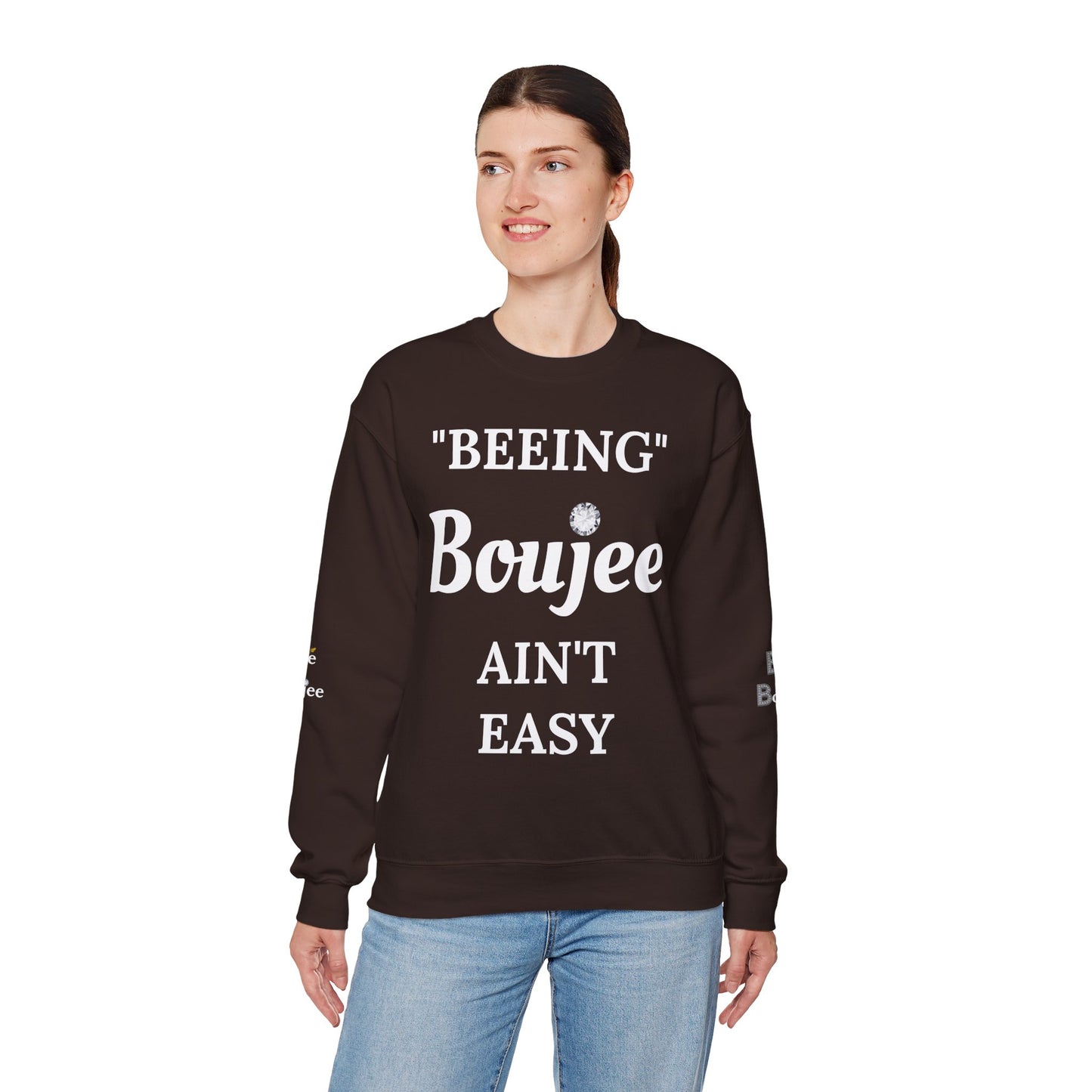 "Beeing" Boujee Ain't Easy- Heavy Blend™ Dark Colors Crewneck Sweatshirt