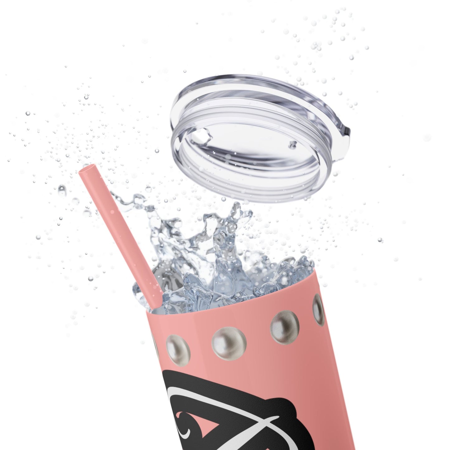 Boujee Unapologetically in PEARLS - Skinny Tumbler with Straw, 20oz
