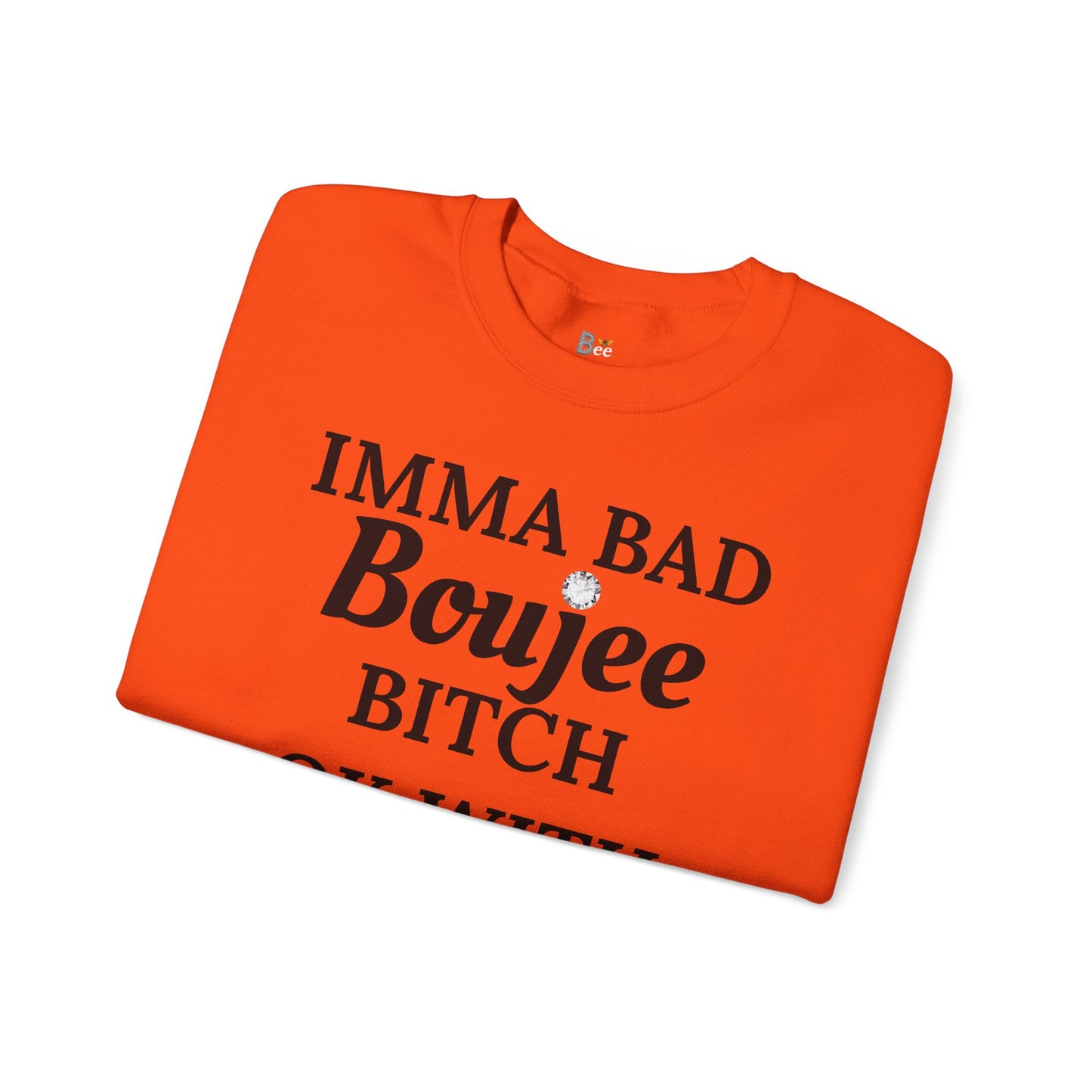 Imma Bad Boujee Bitch Ok With "Beeing" Alone - Heavy Blend™ Light Colors Crewneck Sweatshirt