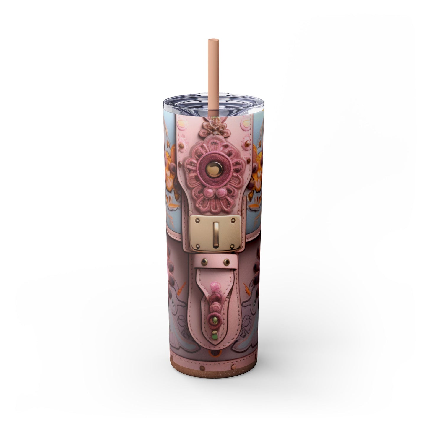 Boujee Designer Bag - Skinny Tumbler with Straw, 20oz