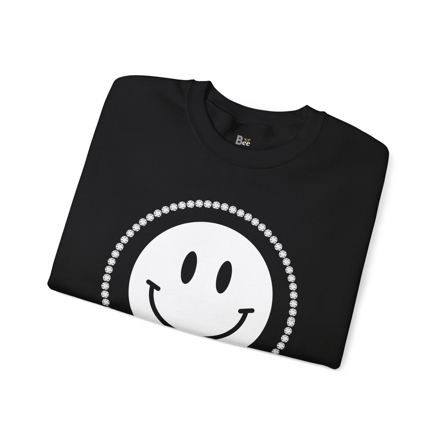 Boujee Smiley Face White - Heavy Blend™ Dark Colors Crewneck Sweatshirt