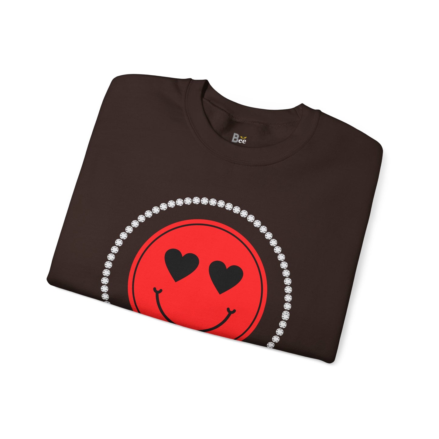 Boujee Smiley Face Red Heart Eyes - Heavy Blend™ Dark Colors Crewneck Sweatshirt