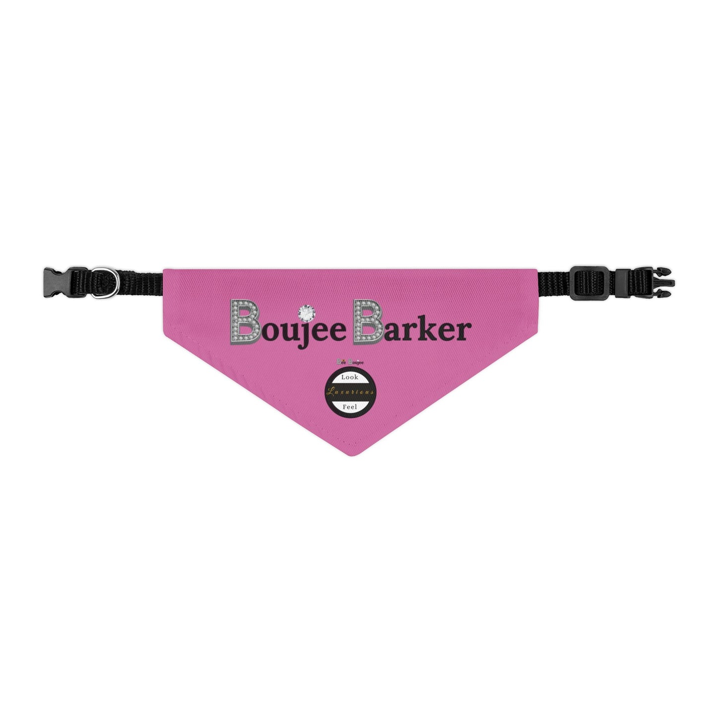 Boujee Barker Bandana PINK - Pet Collar SMALL