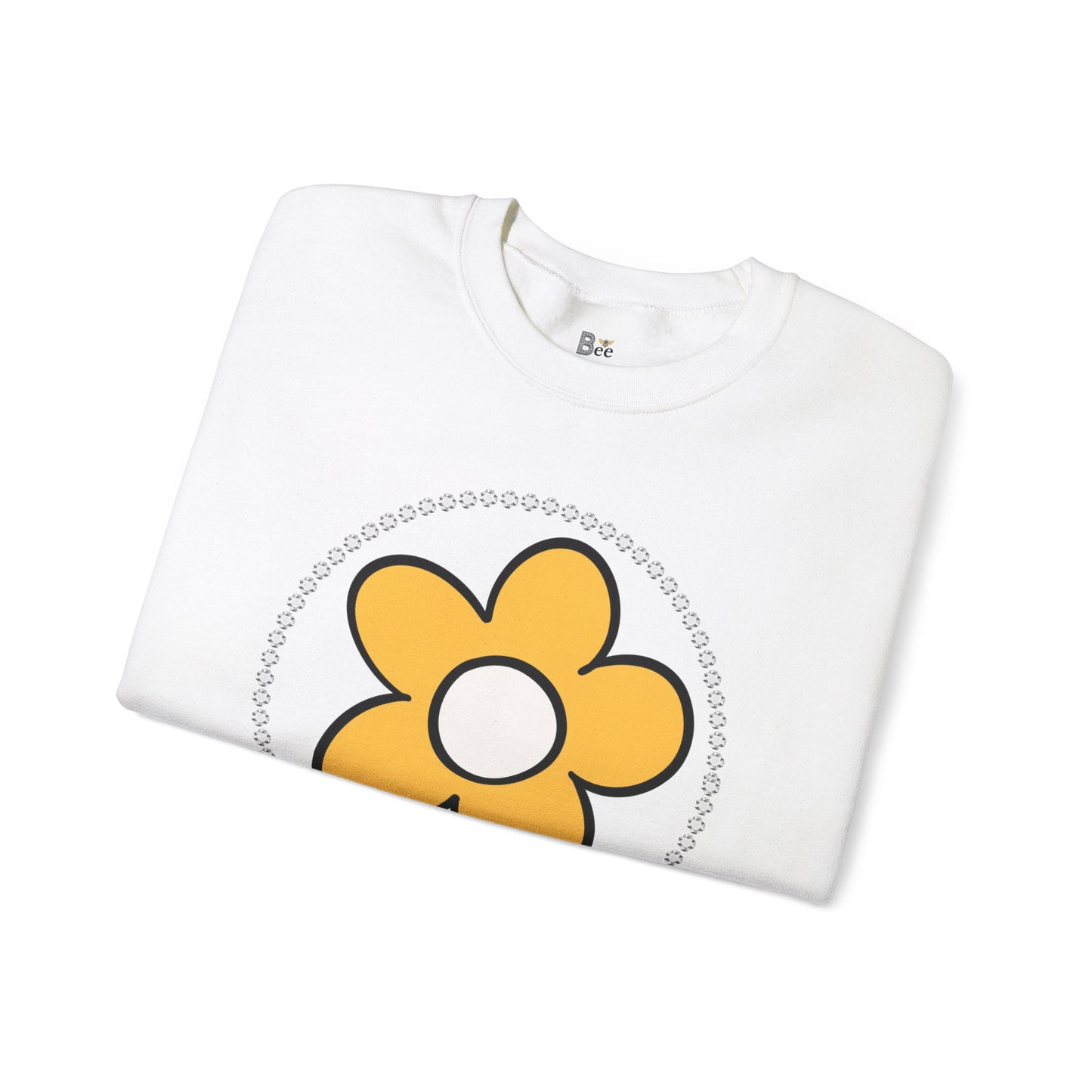 Boujee Flower Yellow White - Heavy Blend™ Light Colors Crewneck Sweatshirt