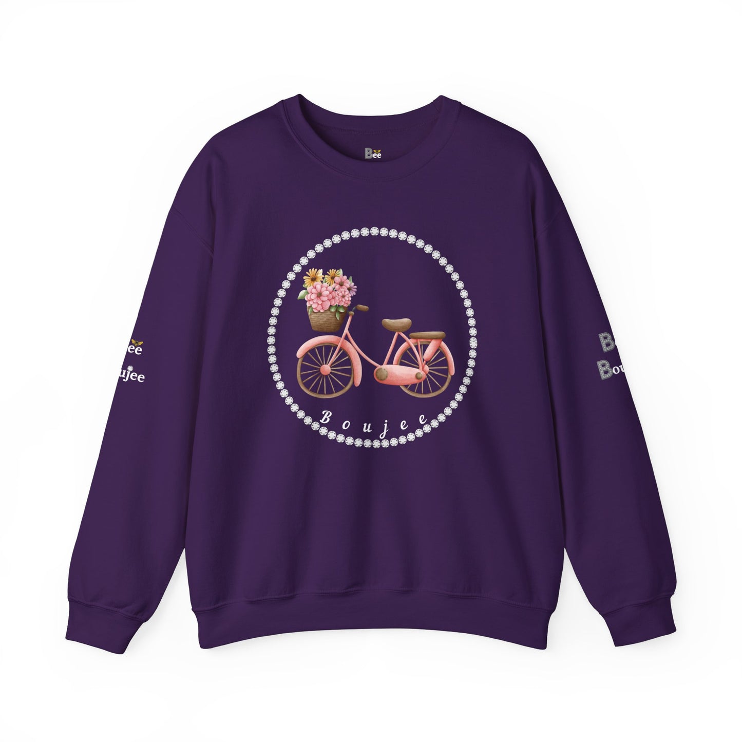 Boujee Bicycle Bouquet - Heavy Blend™ Dark Colors Crewneck Sweatshirt