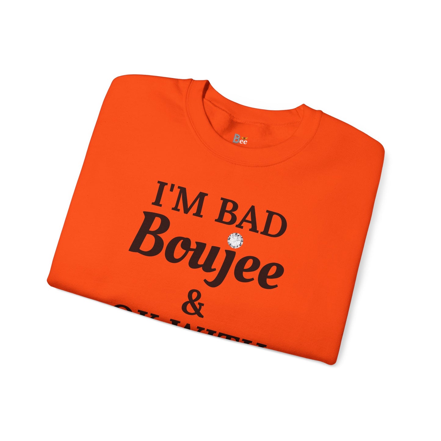 I'm Bad Boujee & Ok With "Beeing" Alone - Heavy Blend™ Light Colors Crewneck Sweatshirt