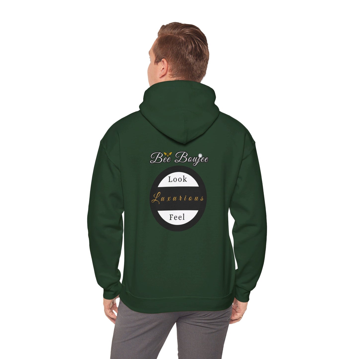 Halloween Booo in Boooujee Heavy Blend™ Hooded Sweatshirt - BROWN SKIN TONE