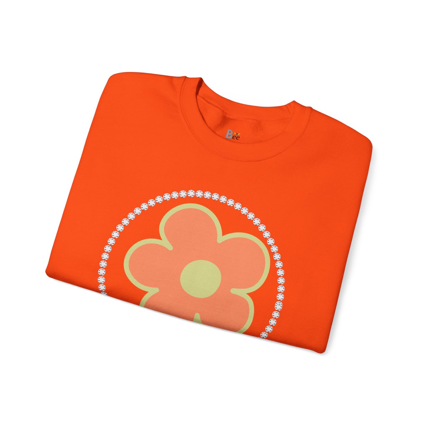 Boujee Flower Orange Green - Heavy Blend™ Light Colors Crewneck Sweatshirt