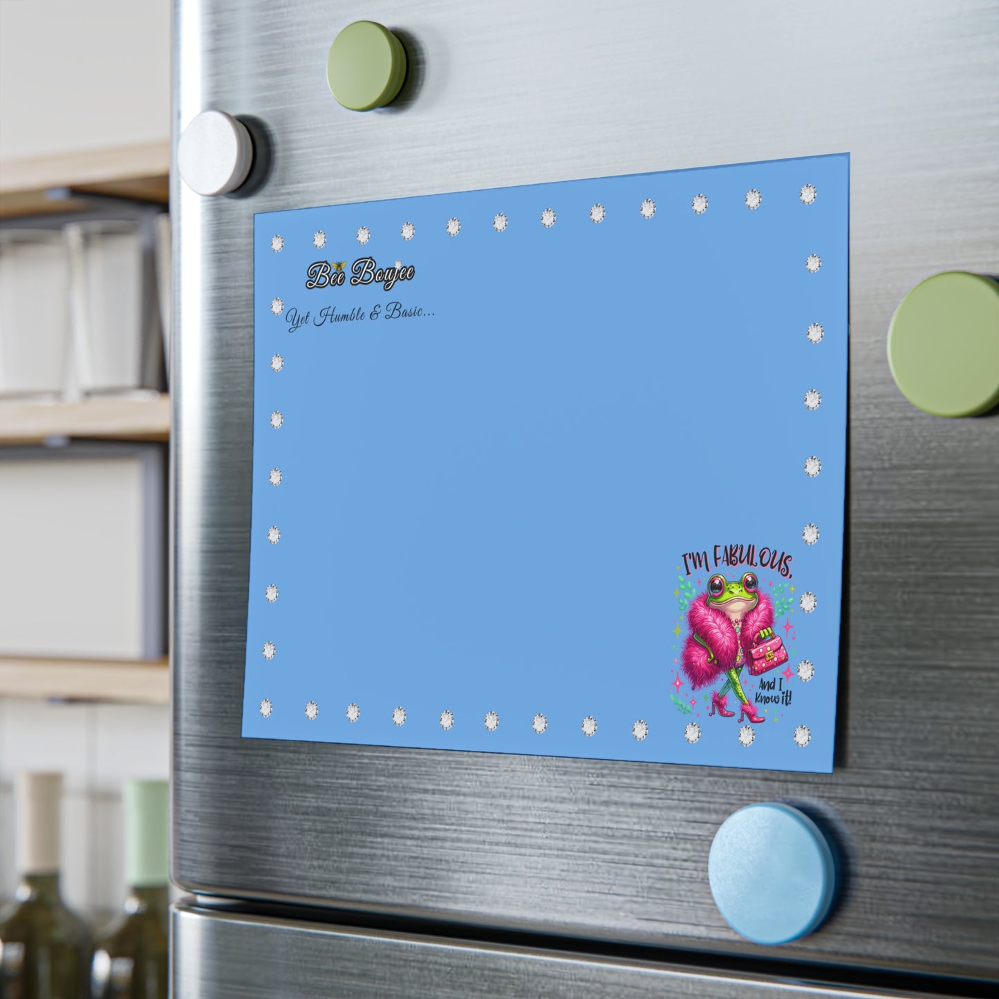 Bee Boujee DIAMONDS Fabulous Froggie - Post-it® Note Pad BLUE 8x6