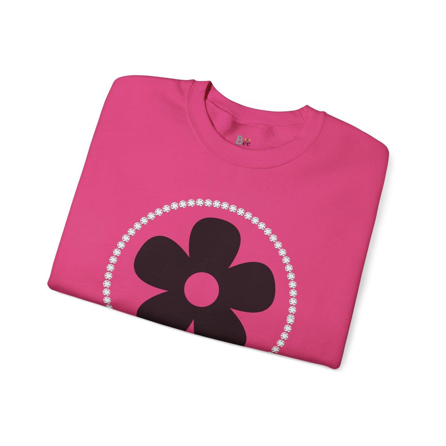 Boujee Black Flower - Heavy Blend™ Light Colors Crewneck Sweatshirt