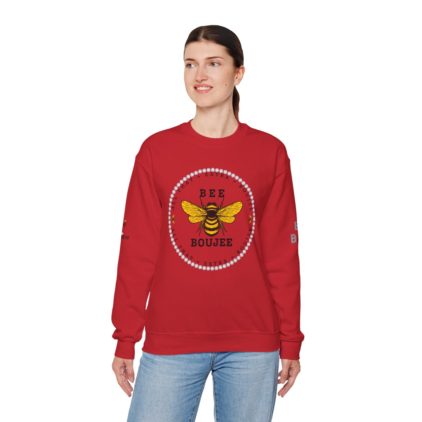 All That + Extra = Boujee - Heavy Blend™ Light Colors Crewneck Sweatshirt