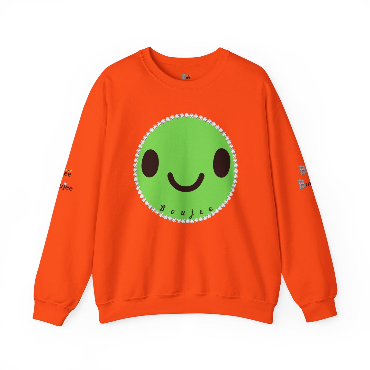 Boujee Smiley Face Green - Heavy Blend™ Light Colors Crewneck Sweatshirt