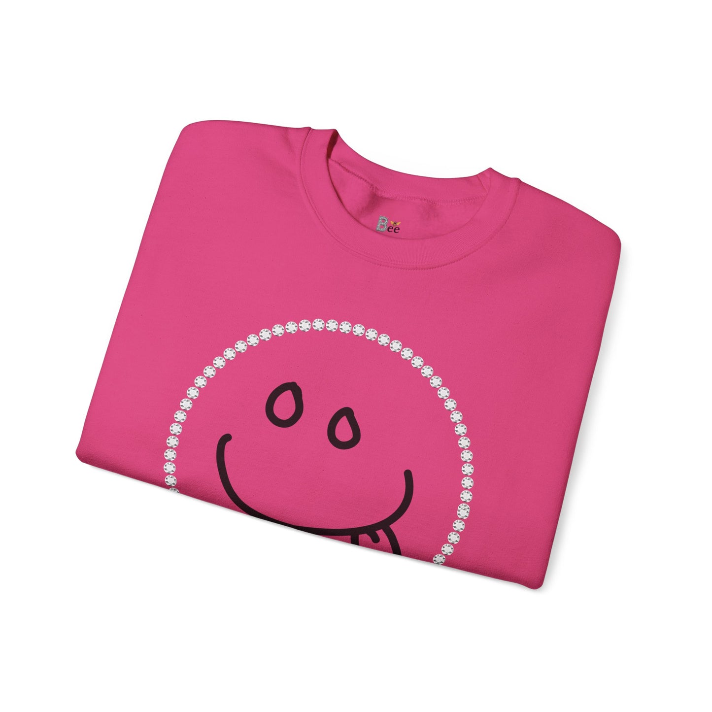 Boujee Smiley Goofy Face - Heavy Blend™ Light Colors Crewneck Sweatshirt